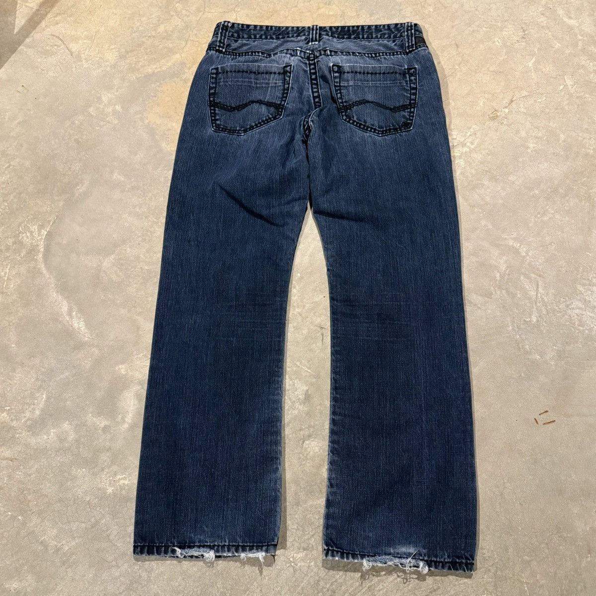 Vintage Vtg 2000s Faded Distressed Indigo Baggy Jeans ERD Grunge Y2K Size US 36 / EU 52 - 10 Thumbnail
