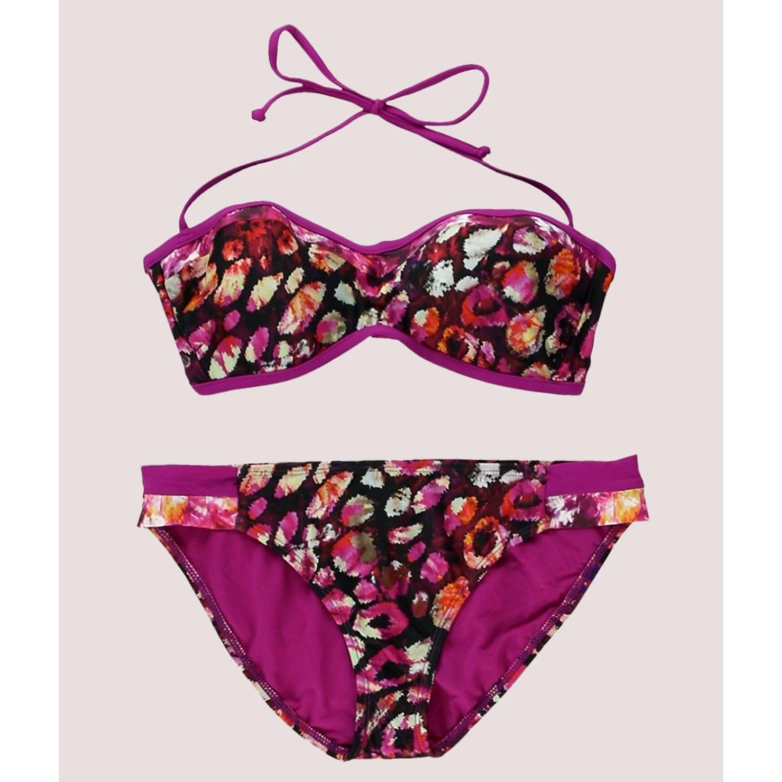 Vintage Becca Womens Printed Bikini, 2 Piece Bikini, Purple, M Size ONE SIZE - 1 Preview