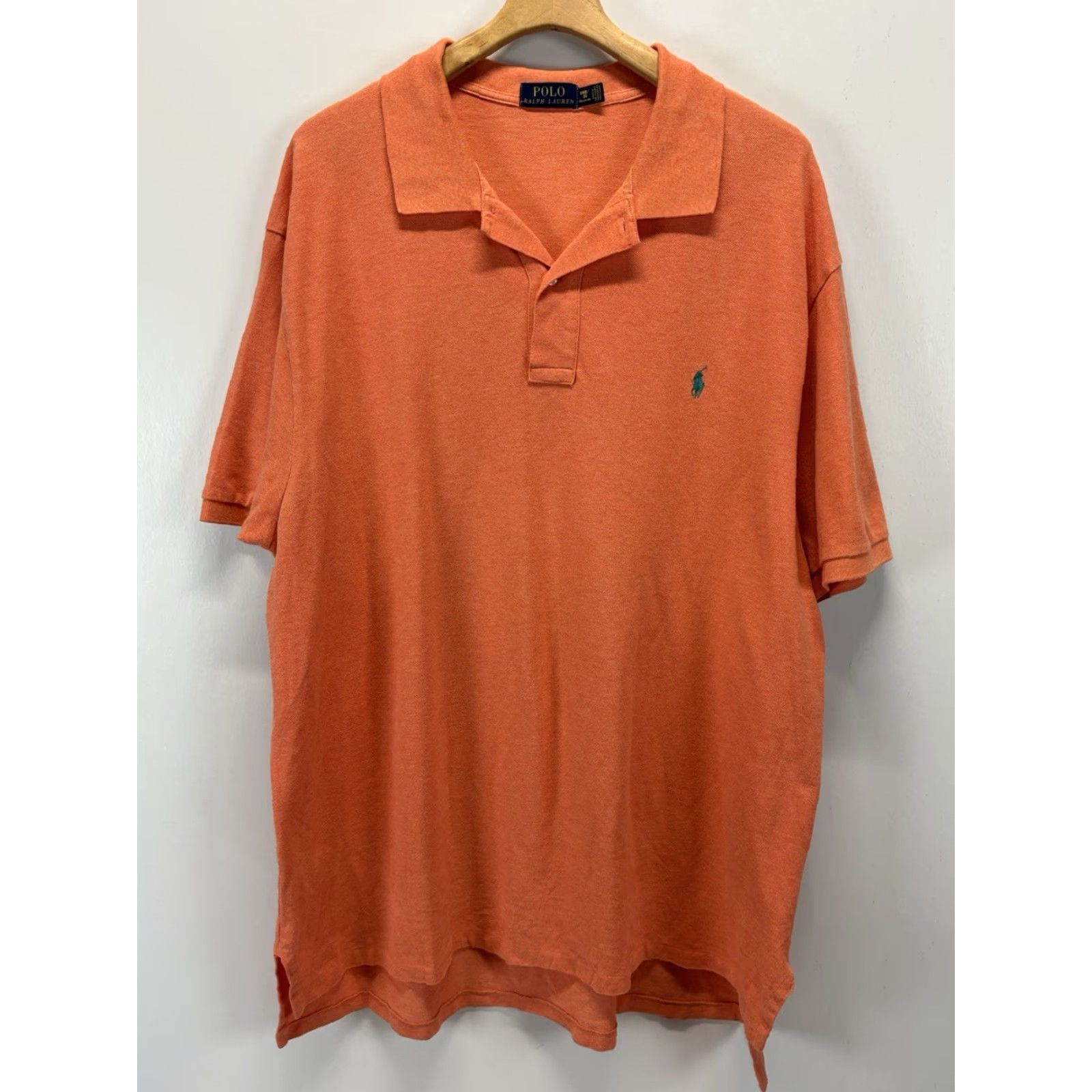 Polo Ralph Lauren Polo Ralph Lauren Polo Shirt Knit Big 3X Cotton Short Sleeve Collared Logo Orange Mens Size US XXL / EU 58 / 5 - 2 Thumbnail