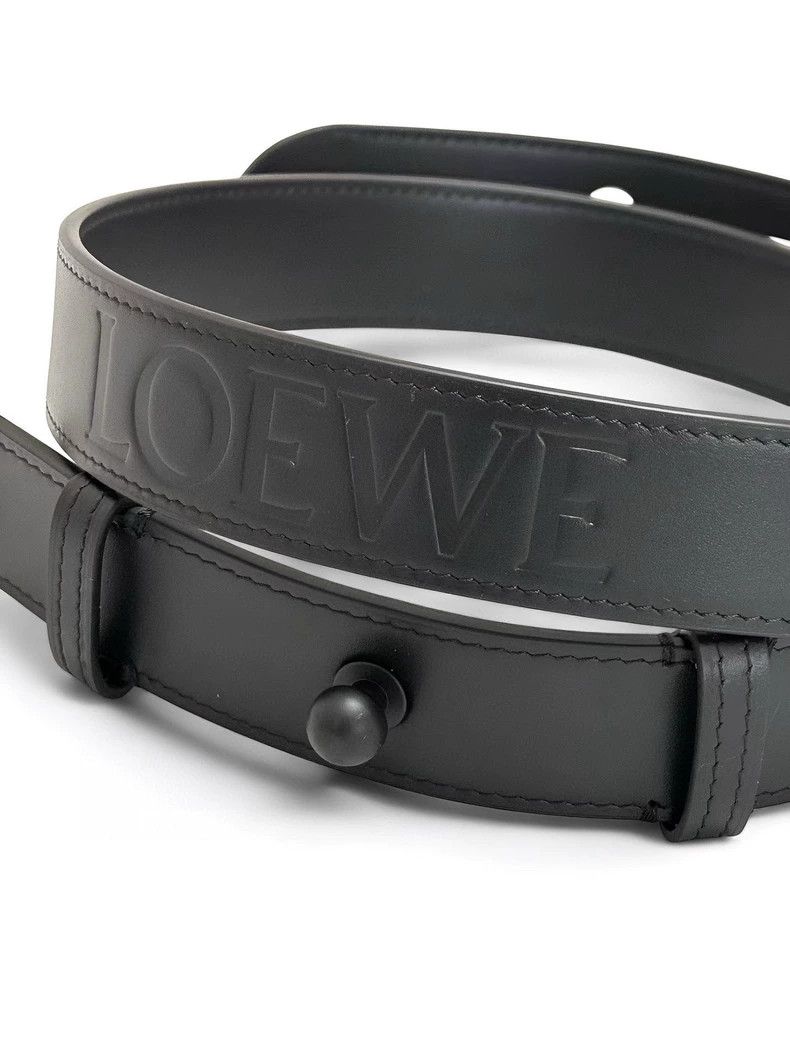 Loewe LOEWE Black lettering logo embossed belt Size ONE SIZE - 4 Thumbnail