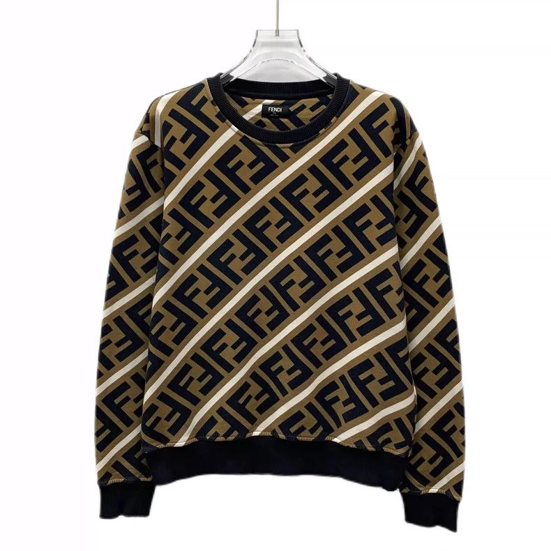 Fendi FENDI Brown logo letter full-print cotton crewneck long-sl Size US XS / EU 42 / 0 - 1 Thumbnail