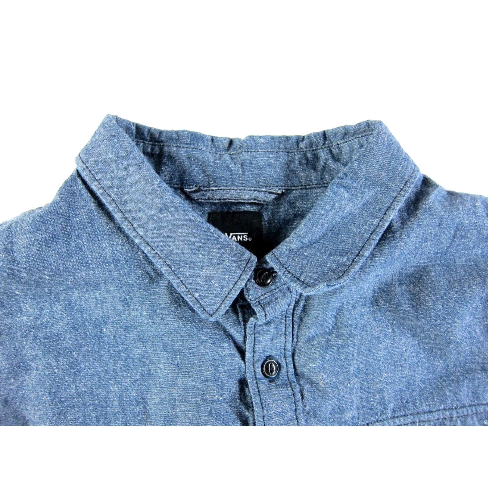 Vans VANS Blue Cotton Linen Button Down Long Sleeve Classic Fit Shirt Men Large Size US L / EU 52-54 / 3 - 4 Thumbnail