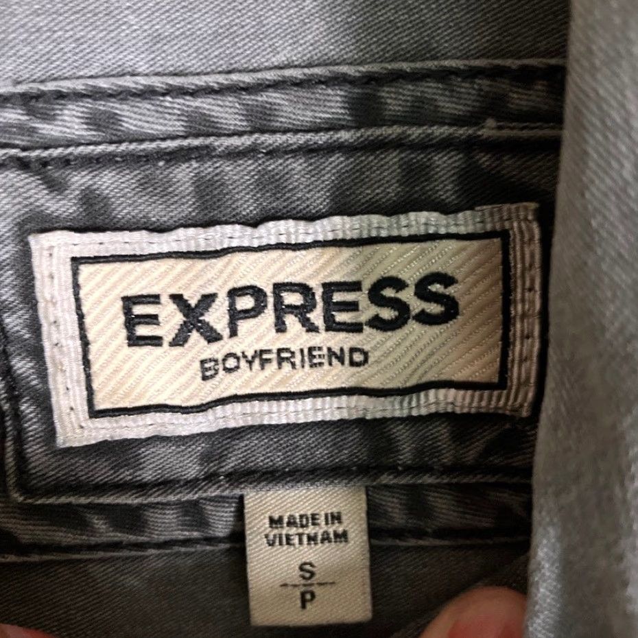 Express Express Womens Shirt Gray Button-Down Roll Tab Sleeve Small Size S / US 4 / IT 40 - 6 Thumbnail