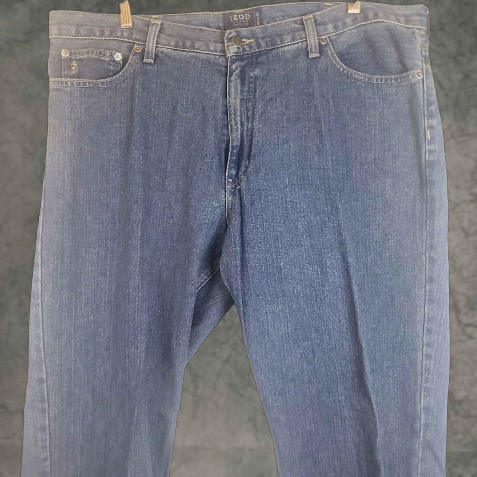 Izod IZOD Jeans Classic Fit Denim Blue 40x30 Men Regular 100% Cotton Zip Flat Front Straight Inseam 30 New With Tags Size US 40 / EU 56 - 1 Thumbnail