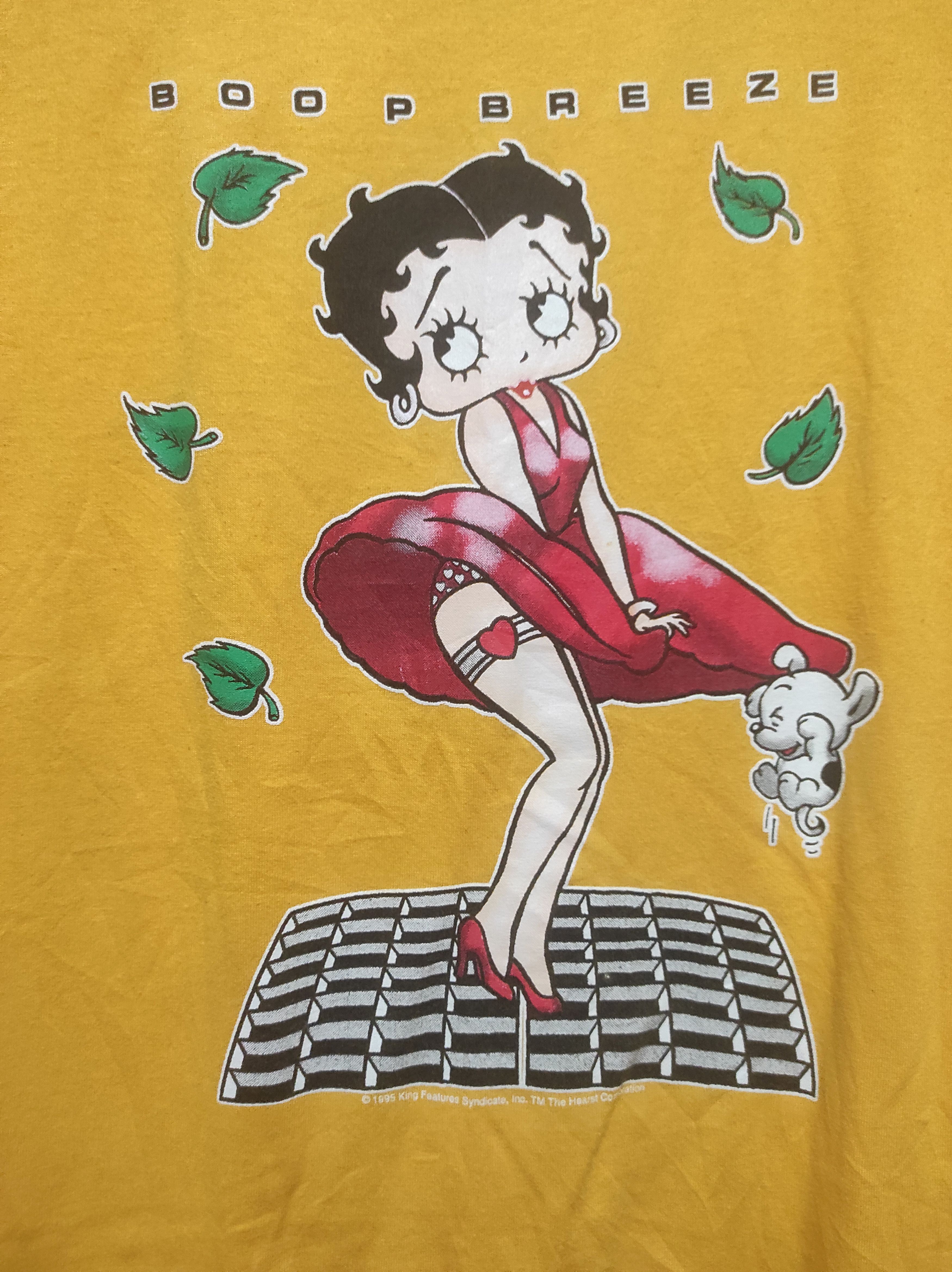 image of Movie x Vintage '95 Betty Boop Tshirt in Yellow, Men's (Size Medium)