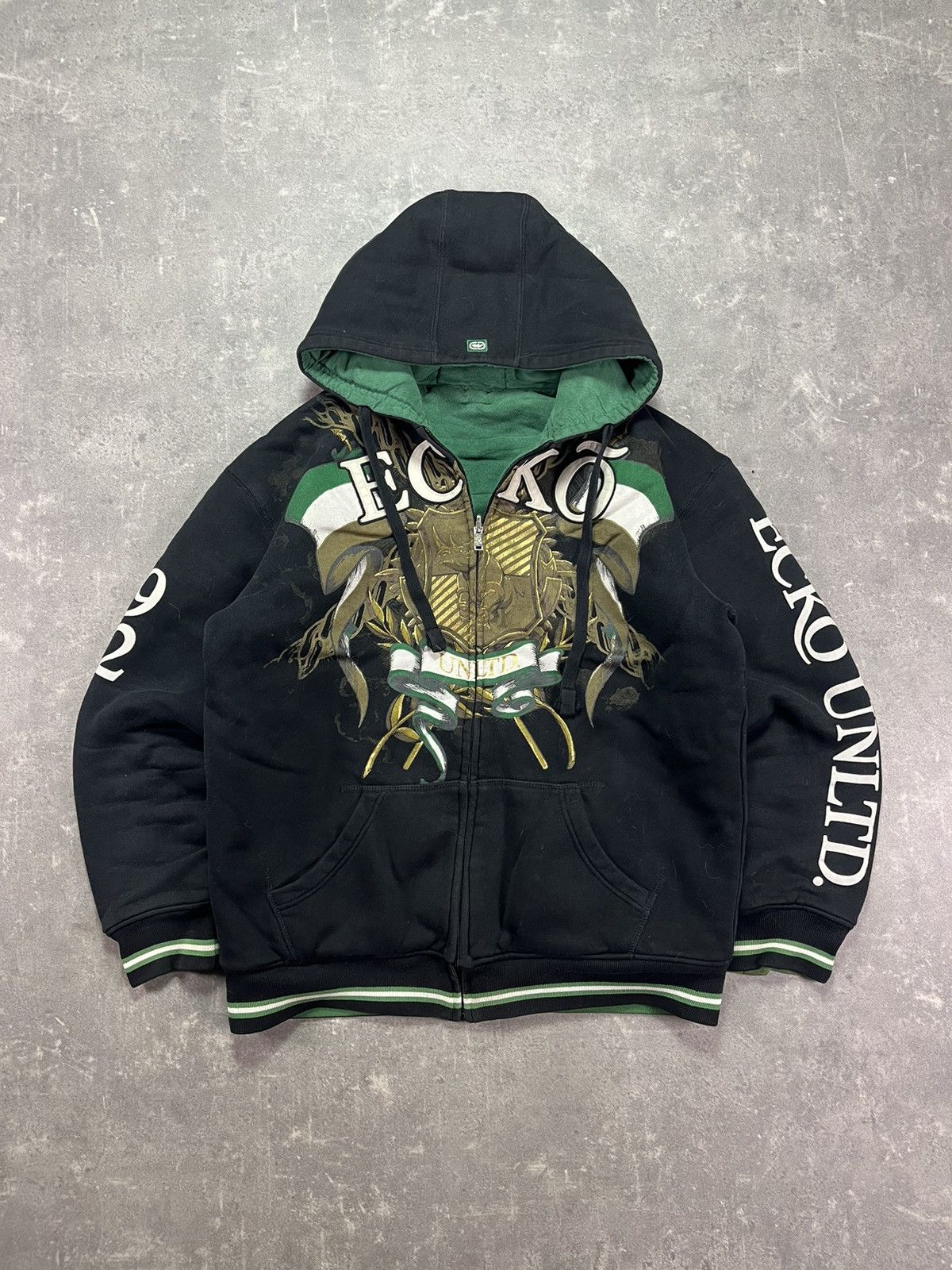 Ecko Unltd. Ecko Unlimited Reversible Printed Heavy Baggy Zip Hoodie M L Size US M / EU 48-50 / 2 - 1 Thumbnail