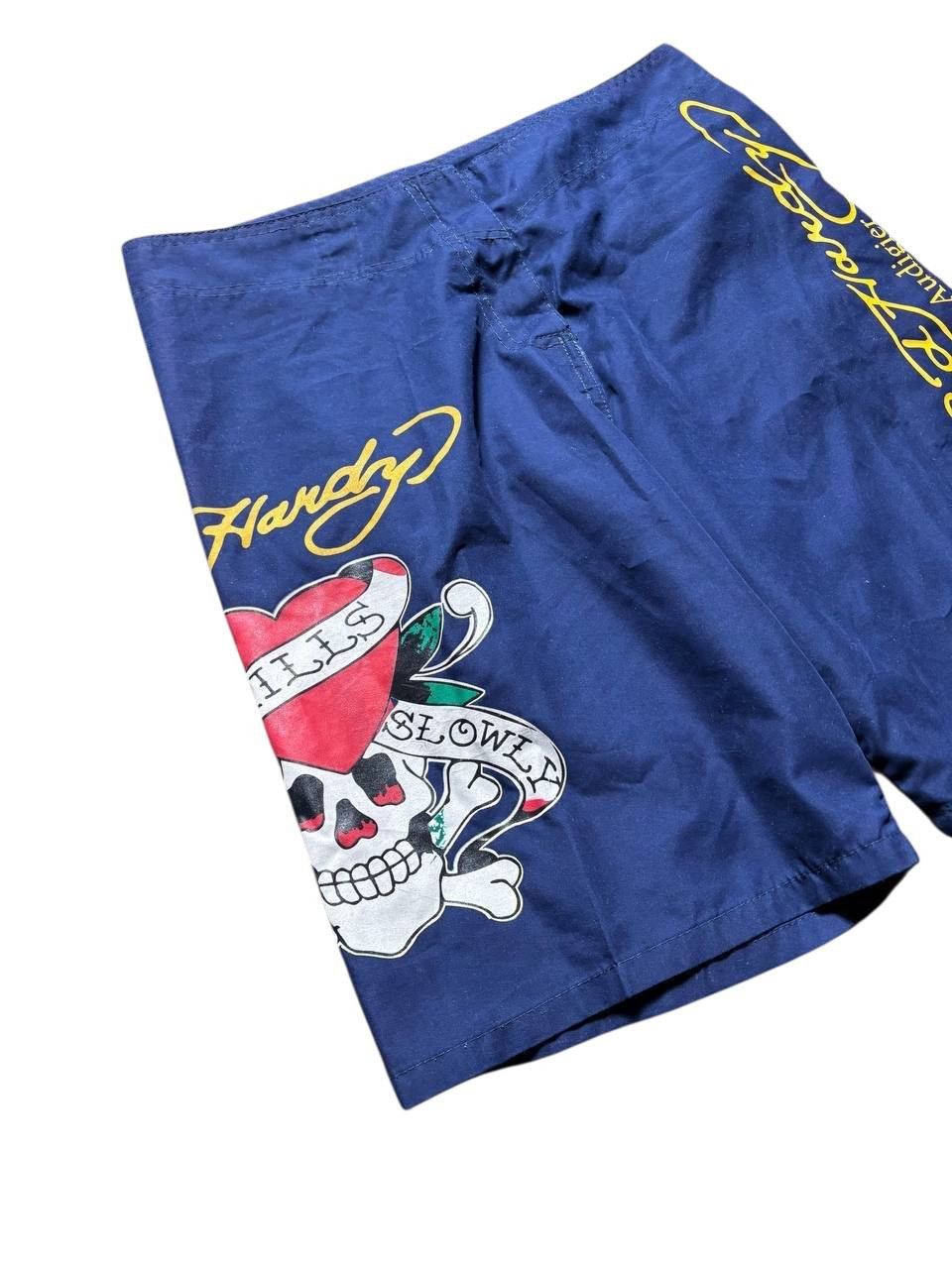 Ed Hardy Ed Hardy by Christian Audiger Nylon Baggy Shorts Y2K Size US 32 / EU 48 - 2 Thumbnail