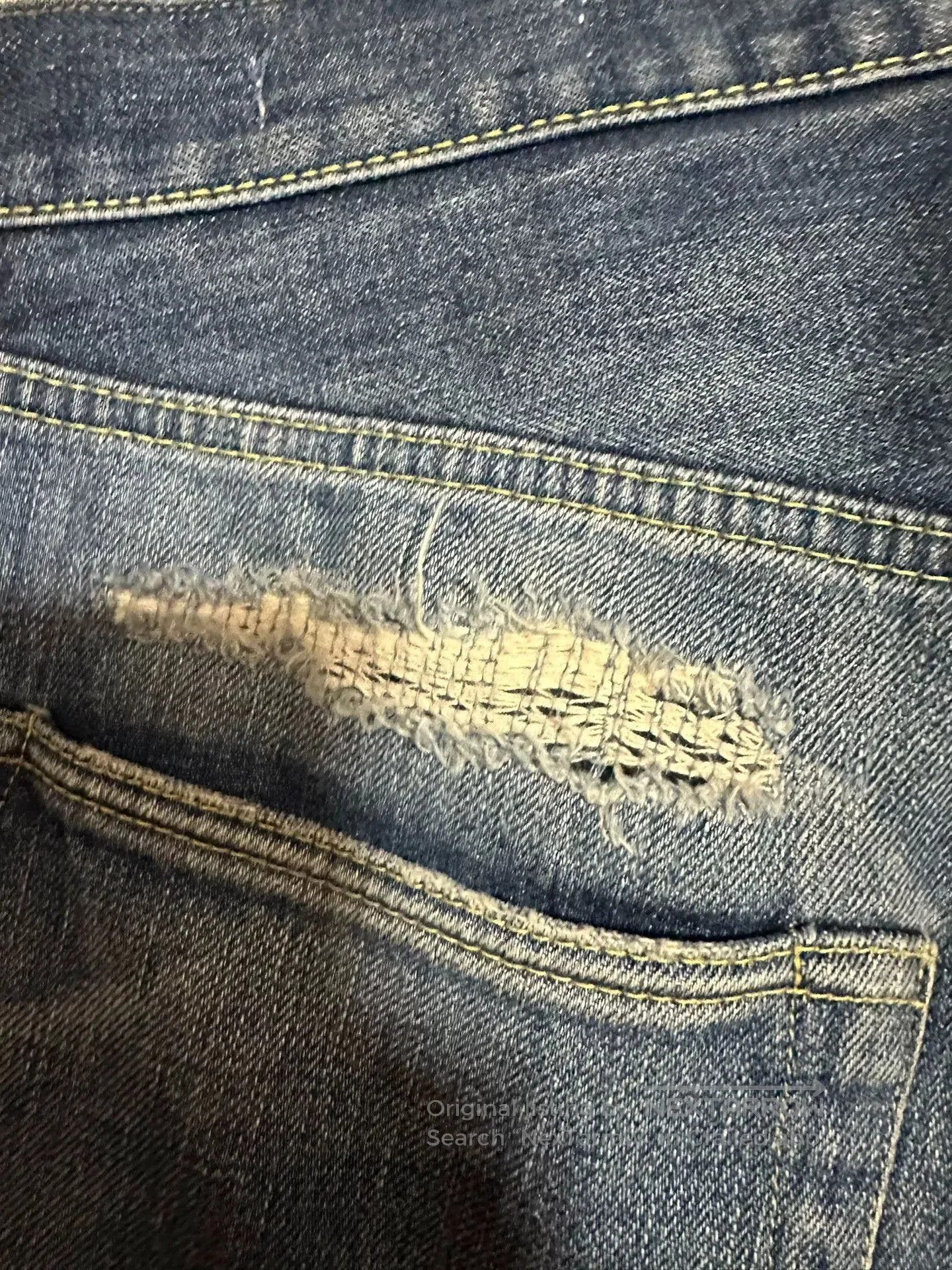 DENHAM Denham Eastwider Forward Distressed Relaxed Straight Jeans. Size US 33 - 3 Thumbnail
