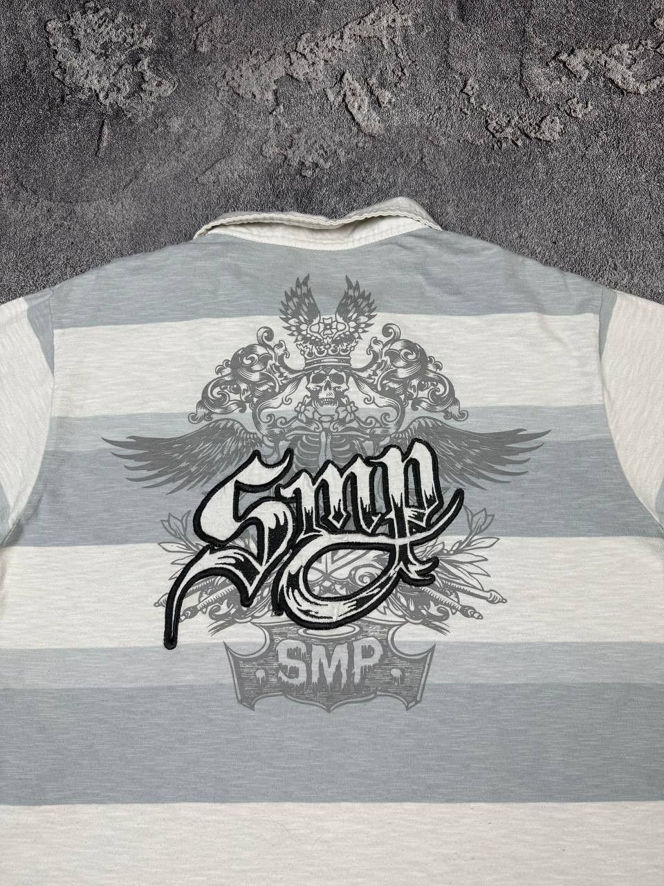 Beauty Beast Y2K Stripe Letters Print Polo 2000s Style Streetwear Size US L / EU 52-54 / 3 - 3 Thumbnail
