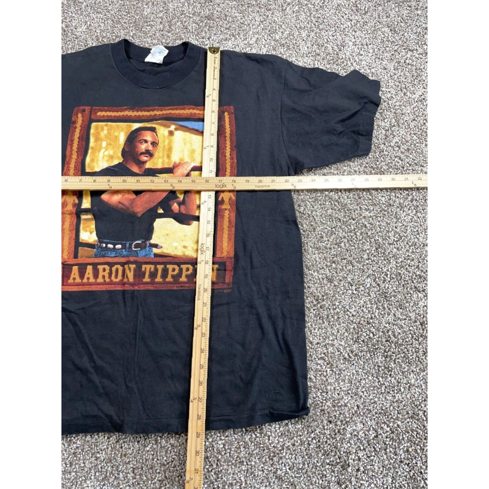 Vintage Vintage 1995 Winterland Aaron Tippin T-Shirt Adult XL Black Retro Music Graphic Tee Men Size US XL / EU 56 / 4 - 5 Thumbnail