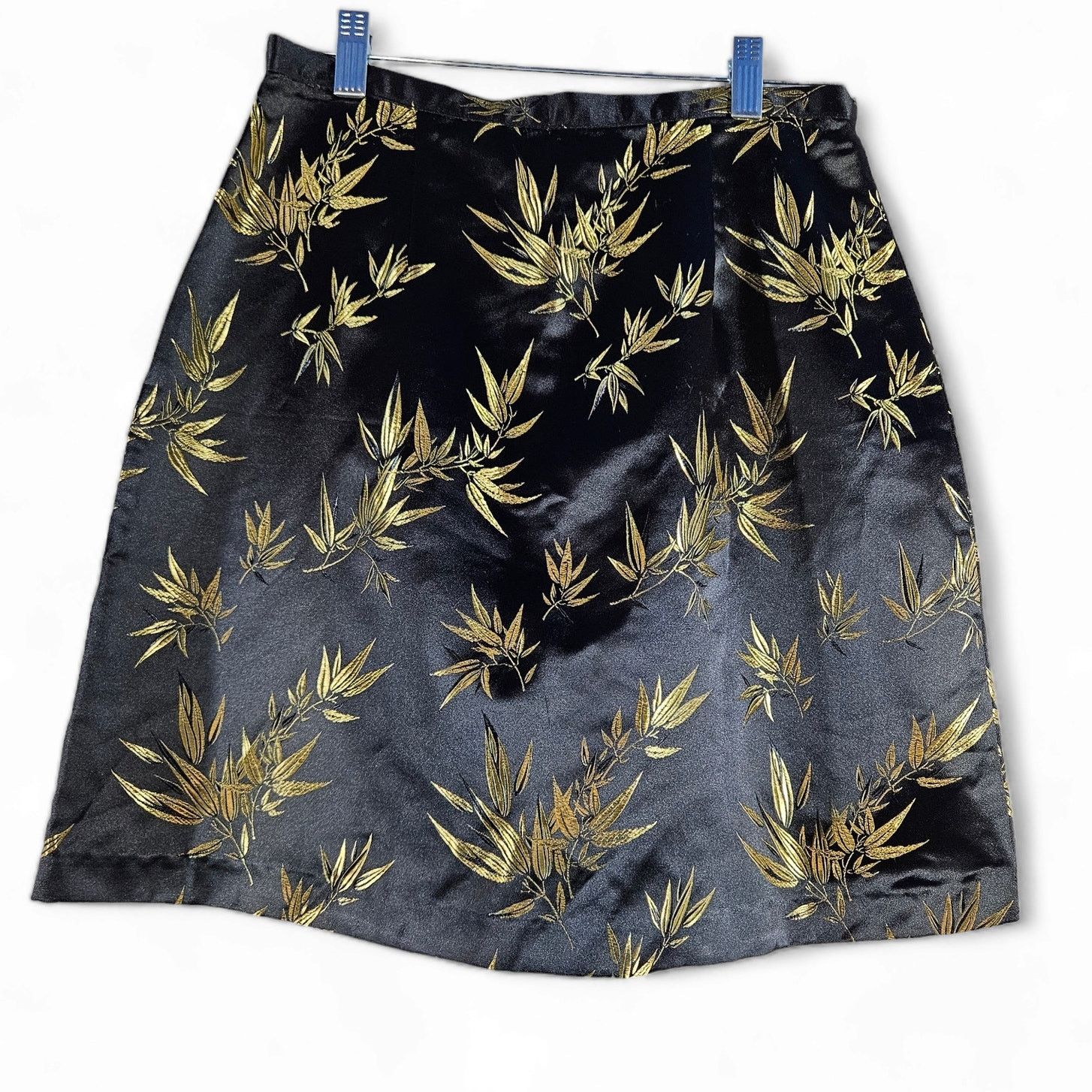 Other EUC VTG Solz Squirrel Brocade Mini Skirt Sz. L* Black & Gold Size 28" / US 6 / IT 42 - 1 Thumbnail