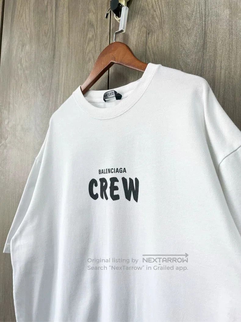 Balenciaga Balenciaga Crew Print White Short Sleeve. Size US L / EU 52-54 / 3 - 3 Thumbnail