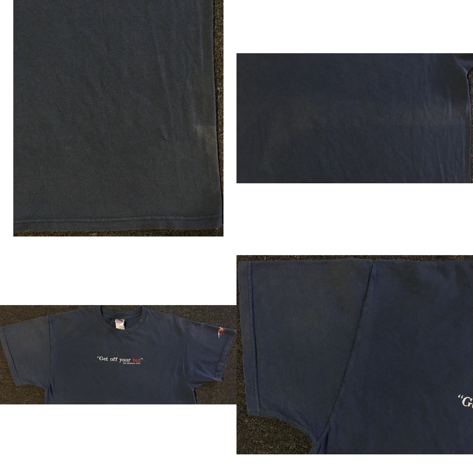 Vintage Vtg Get Off Your Butt Faded Distress Shirt XL Funny Saying Crude Grunge 90s Y2K Size US XL / EU 56 / 4 - 8 Thumbnail