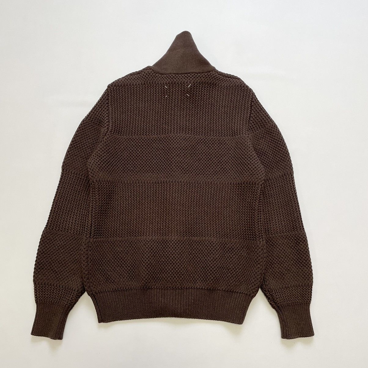 Maison Margiela A/W 09 Chunky Panelled Brown Knit Sweater Size US L / EU 52-54 / 3 - 14 Thumbnail
