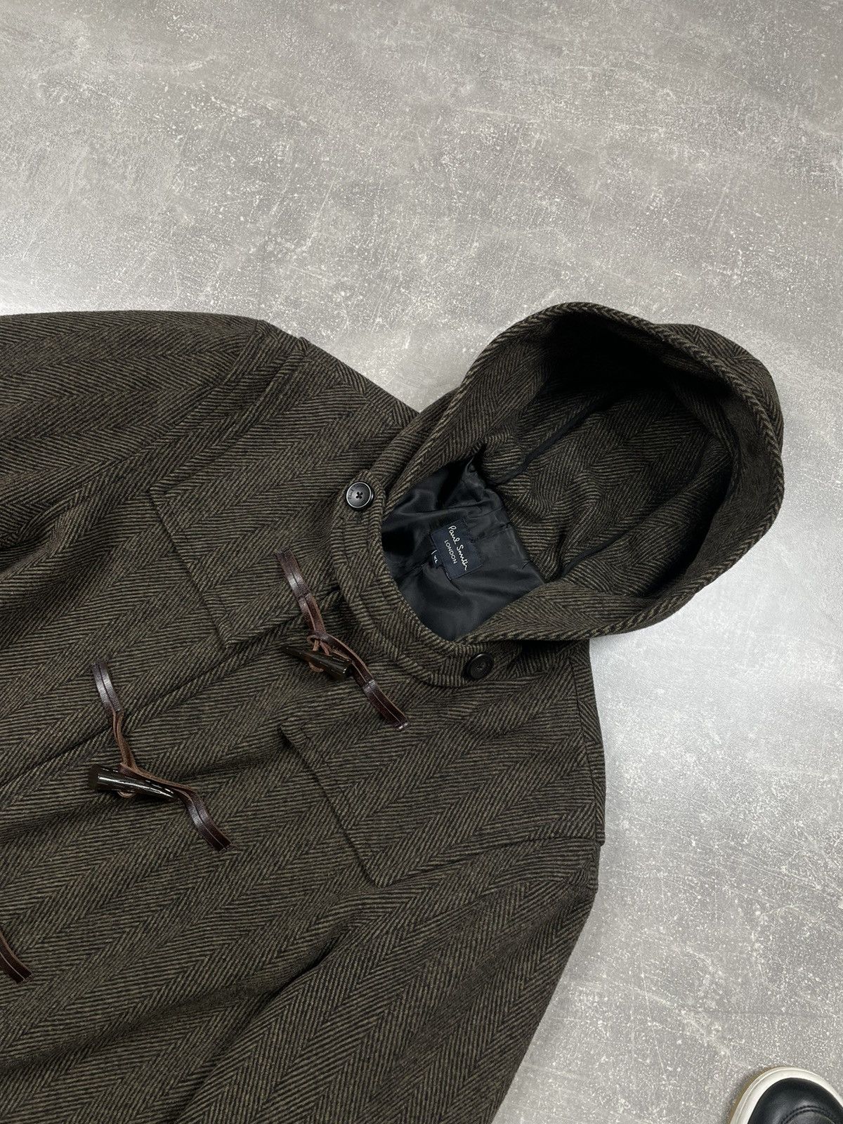 Paul Smith Paul Smith Brown Wool Herringbone Pattern Duffles Coat Size US XL / EU 56 / 4 - 6 Thumbnail