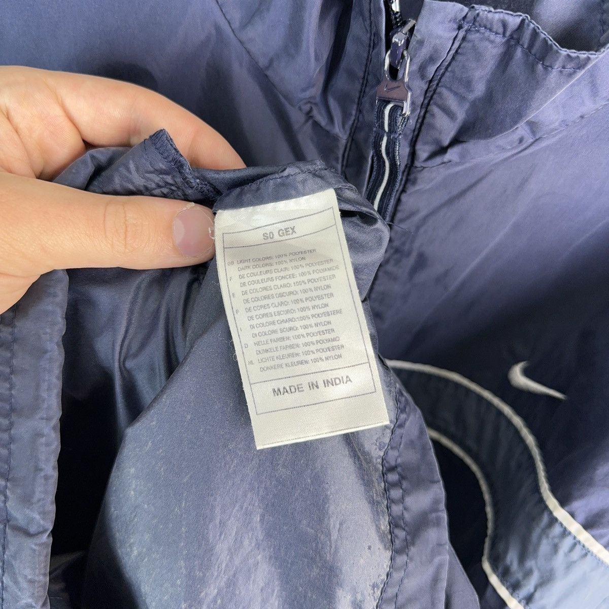 Nike × Vintage Vintage Nike Track Jacket 90s Blue Swoosh Zip Up Nylon Sz M Size US M / EU 48-50 / 2 - 18 Thumbnail
