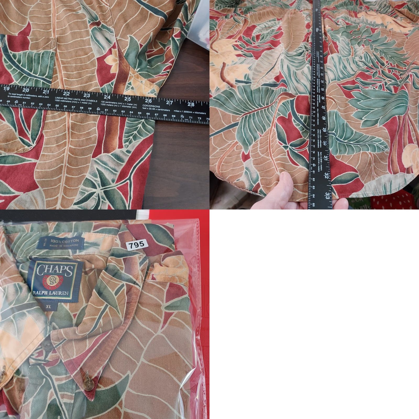 Ralph Lauren VINTAGE Ralph Lauren Shirt Men's XL Brown Tropical Botanical Short Sleeve Button-Up Shirt Size US XL / EU 56 / 4 - 9 Thumbnail