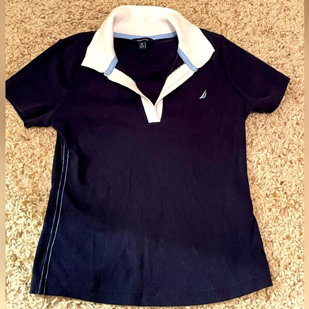 Designer Navy Blue Nautica Womens Polo Size XS / US 0-2 / IT 36-38 - 1 Thumbnail