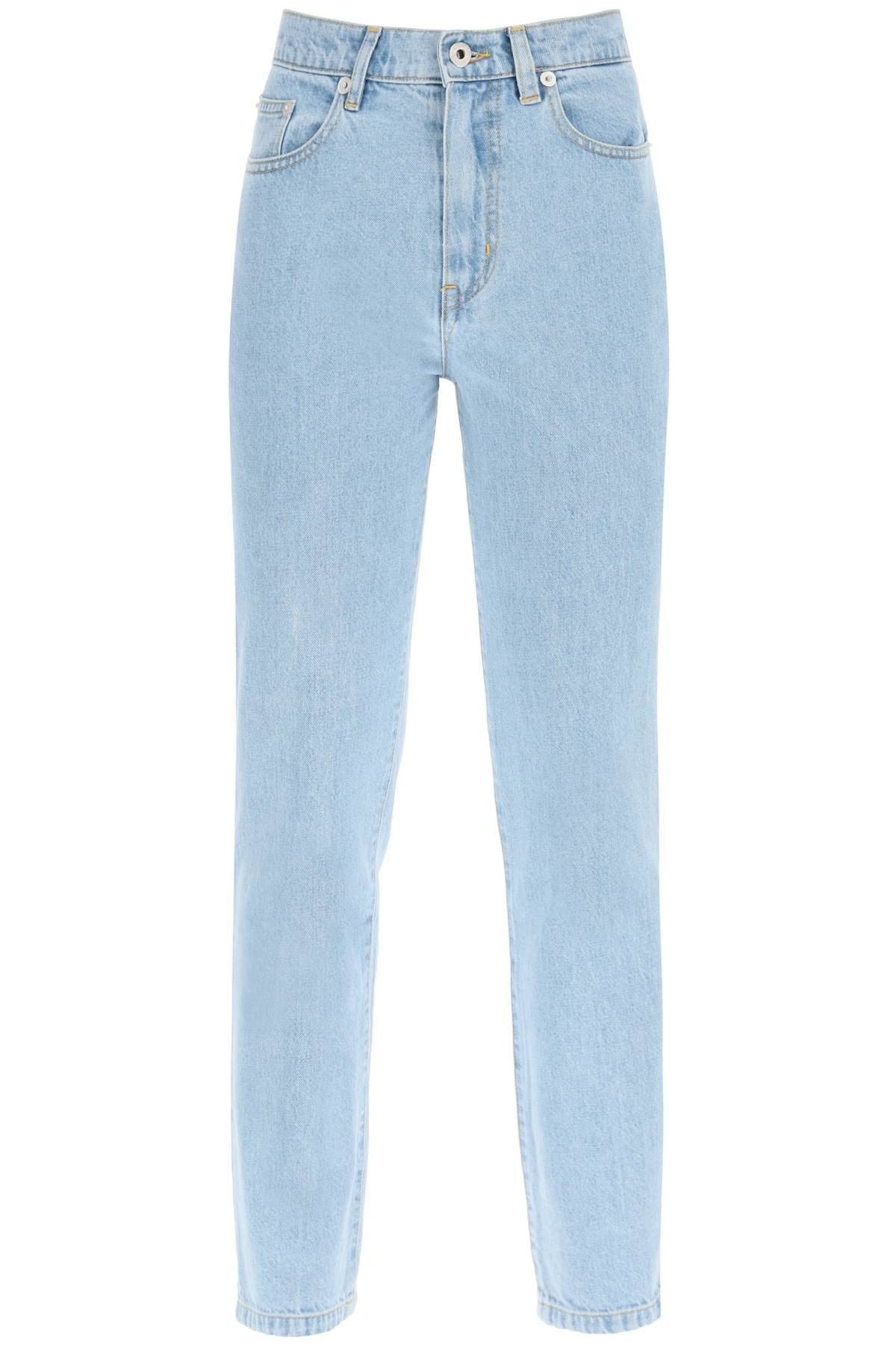 image of Kenzo Straight-Leg Bleached Jeans in Bleached Blue Denim, Women's (Size 26)