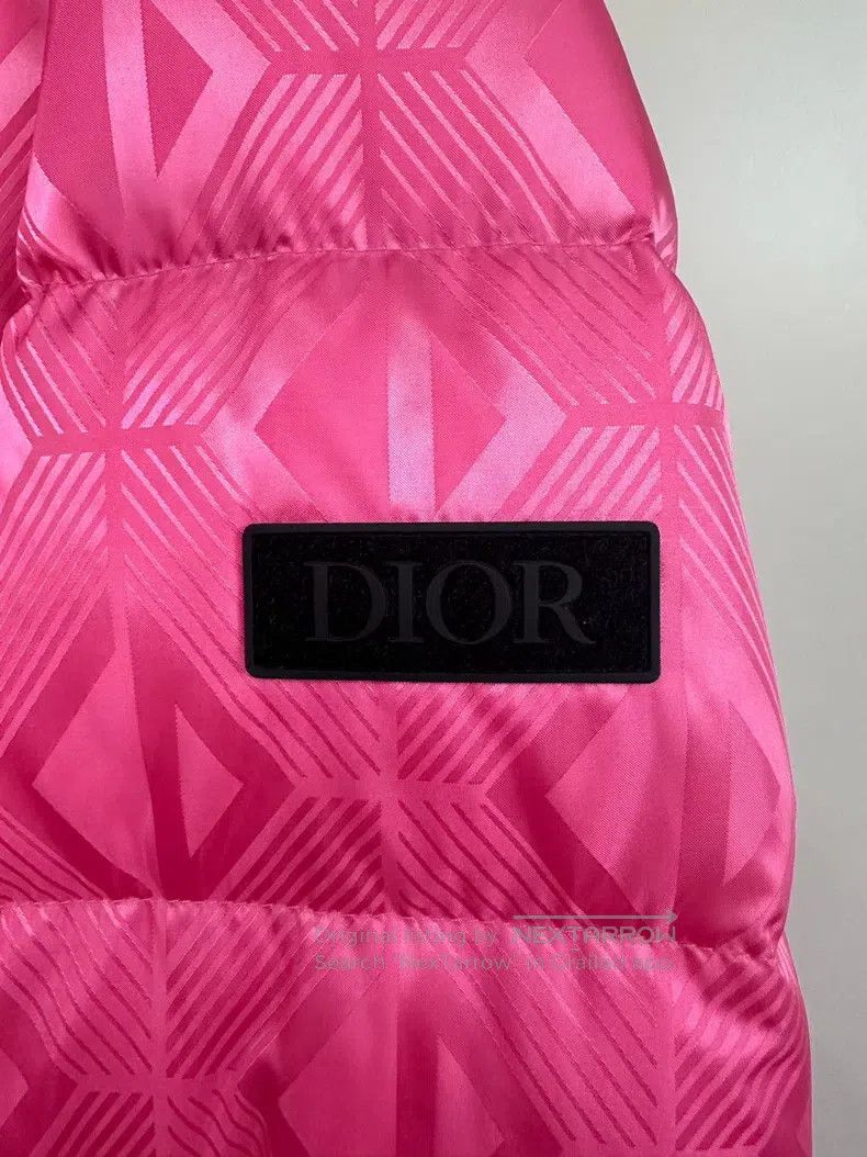 Dior Dior Pink full-print quilted zipper stand-up collar long-s Size US L / EU 52-54 / 3 - 4 Thumbnail