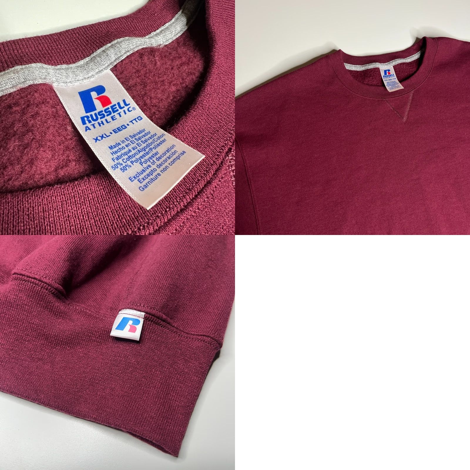 Russell Athletic VINTAGE Russell Athletic Sweatshirt Pullover Crewneck 2XL Red Wine 90s Mens Regular Cotton Fleece Maroon Size US XXL / EU 58 / 5 - 8 Thumbnail