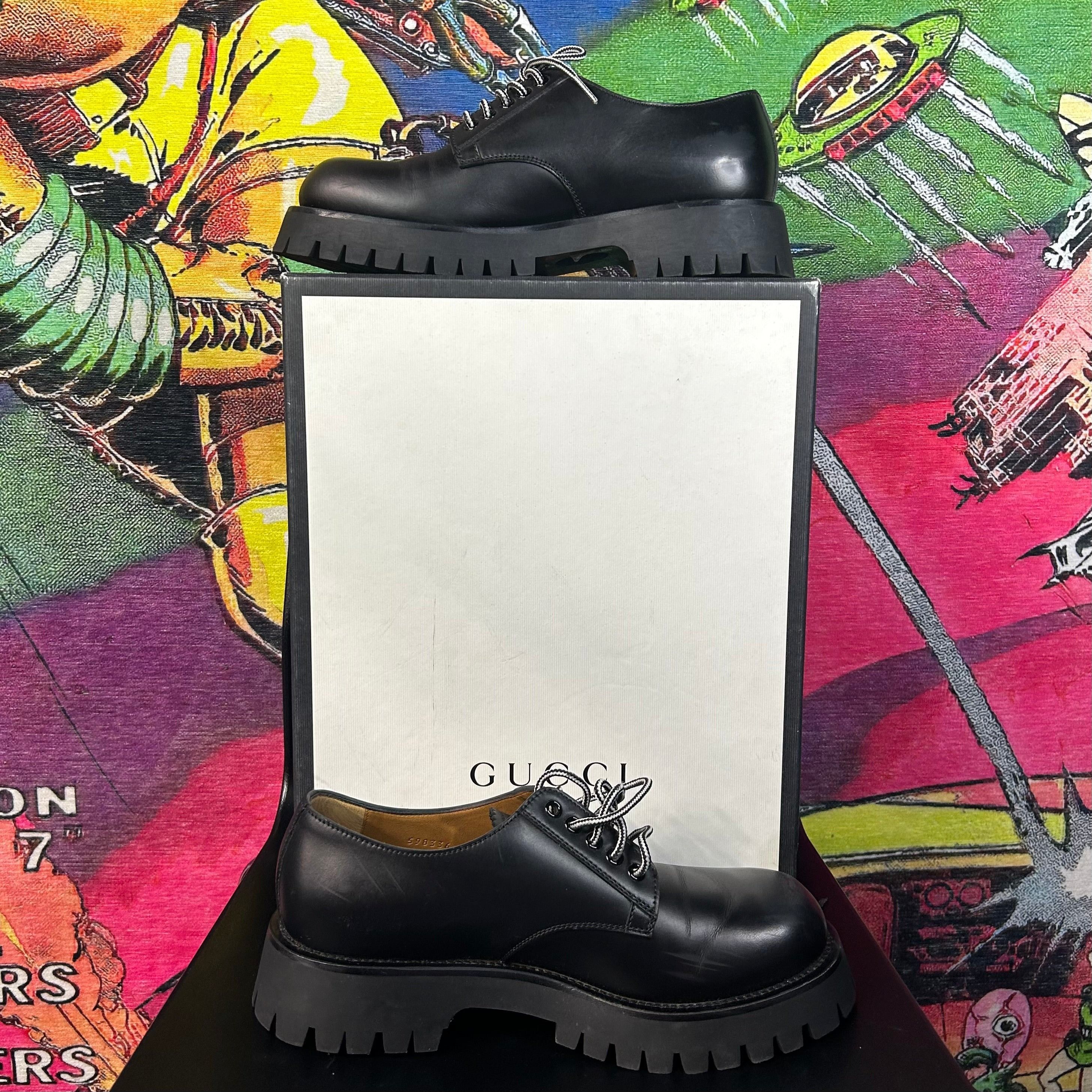 Gucci Gucci Calfskin Oliver Sylvie Web Mens Oxfords Black Sz 9/10 Size US 9.5 / EU 42-43 - 2 Thumbnail