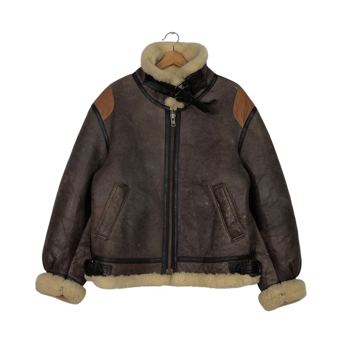 Vintage 🔥VTG LEATHER JACKET SHEARLING B3 PALMUS LIFE ISSEY MIYAKE Size US M / EU 48-50 / 2 - 3 Thumbnail