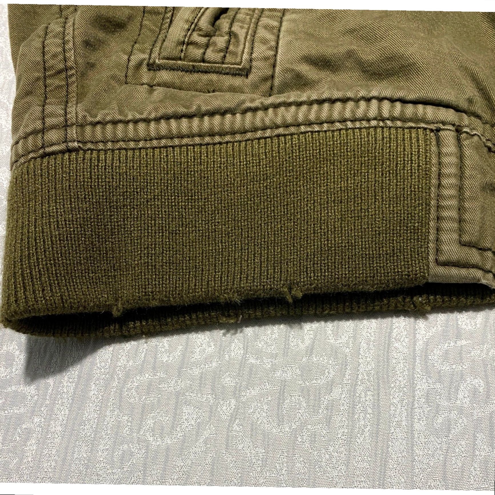 Abercrombie & Fitch VINTAGE Abercrombie & Fitch Men's Bomber Jacket Olive Green XL Cotton Canvas Full Zip Stand-Up Collar Casual Size US XL / EU 56 / 4 - 2 Thumbnail