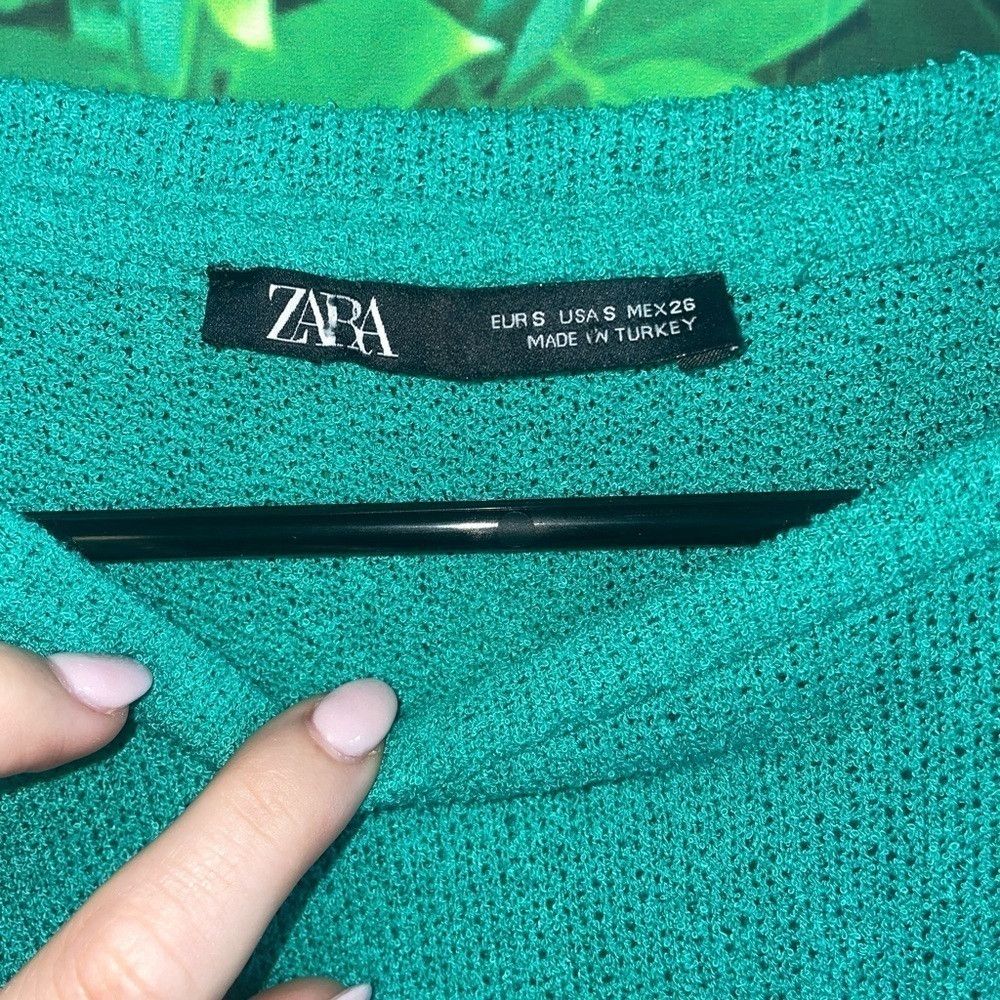 Zara Zara light green long sleeve blouse Size S / US 4 / IT 40 - 2 Thumbnail