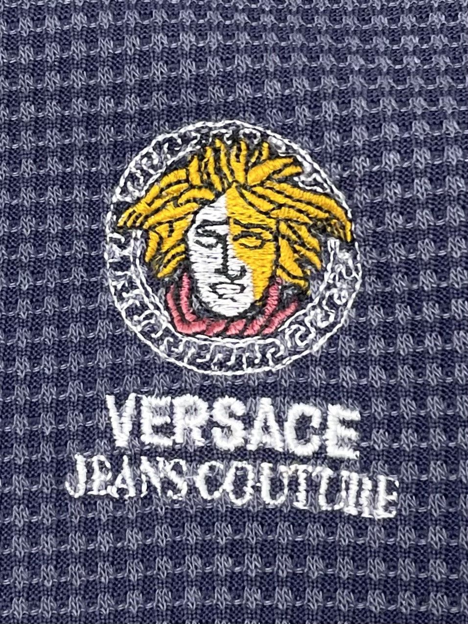 Versace Jeans Couture Vintage Versace Jeans Couture Medusa Logo Waffle Knit Polo Size US XL / EU 56 / 4 - 7 Thumbnail