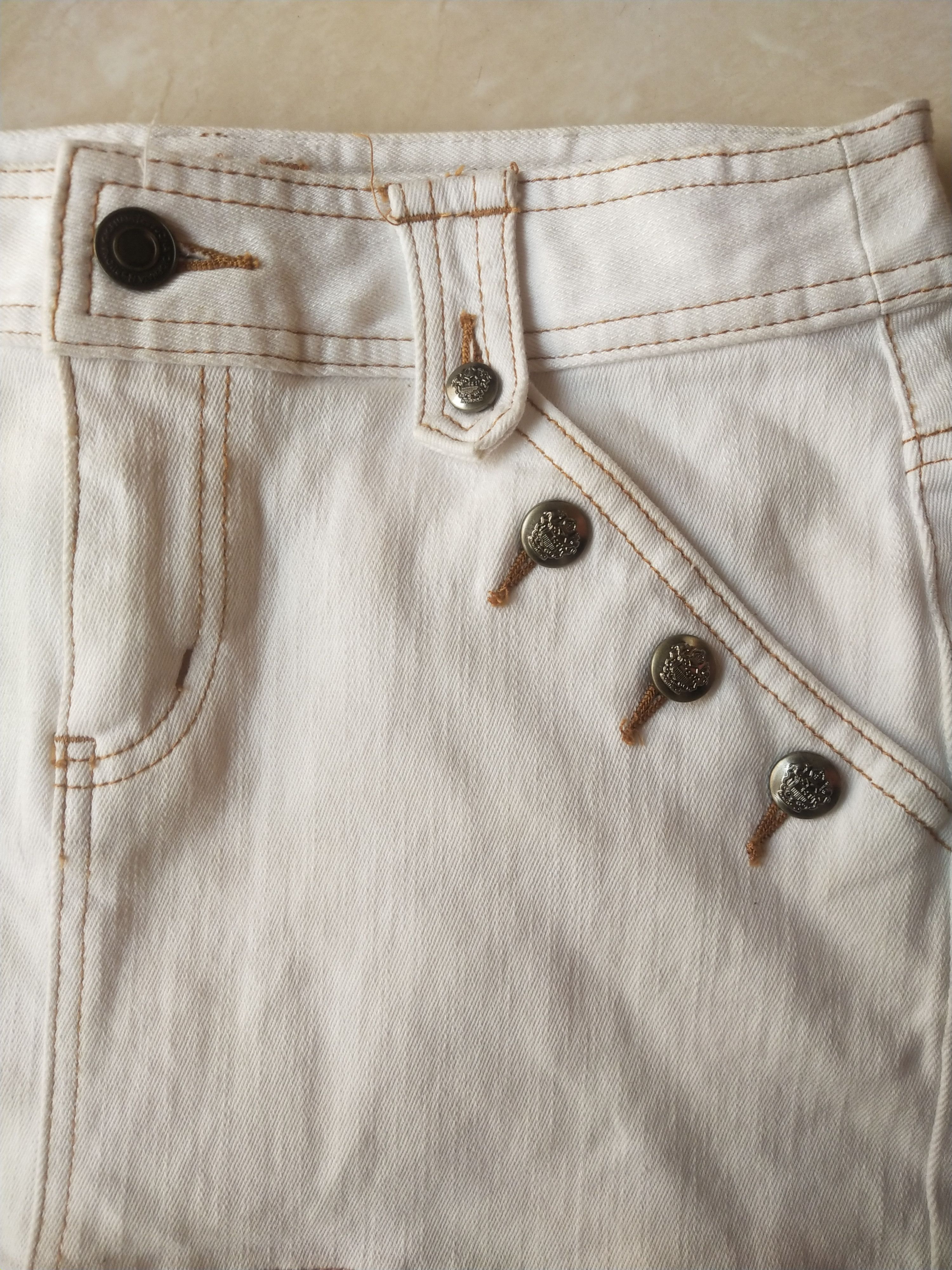 Hysteric Glamour Buona Giornata White Denim Mini Skirt Japan S Size 27" / US 4 / IT 40 - 2 Thumbnail