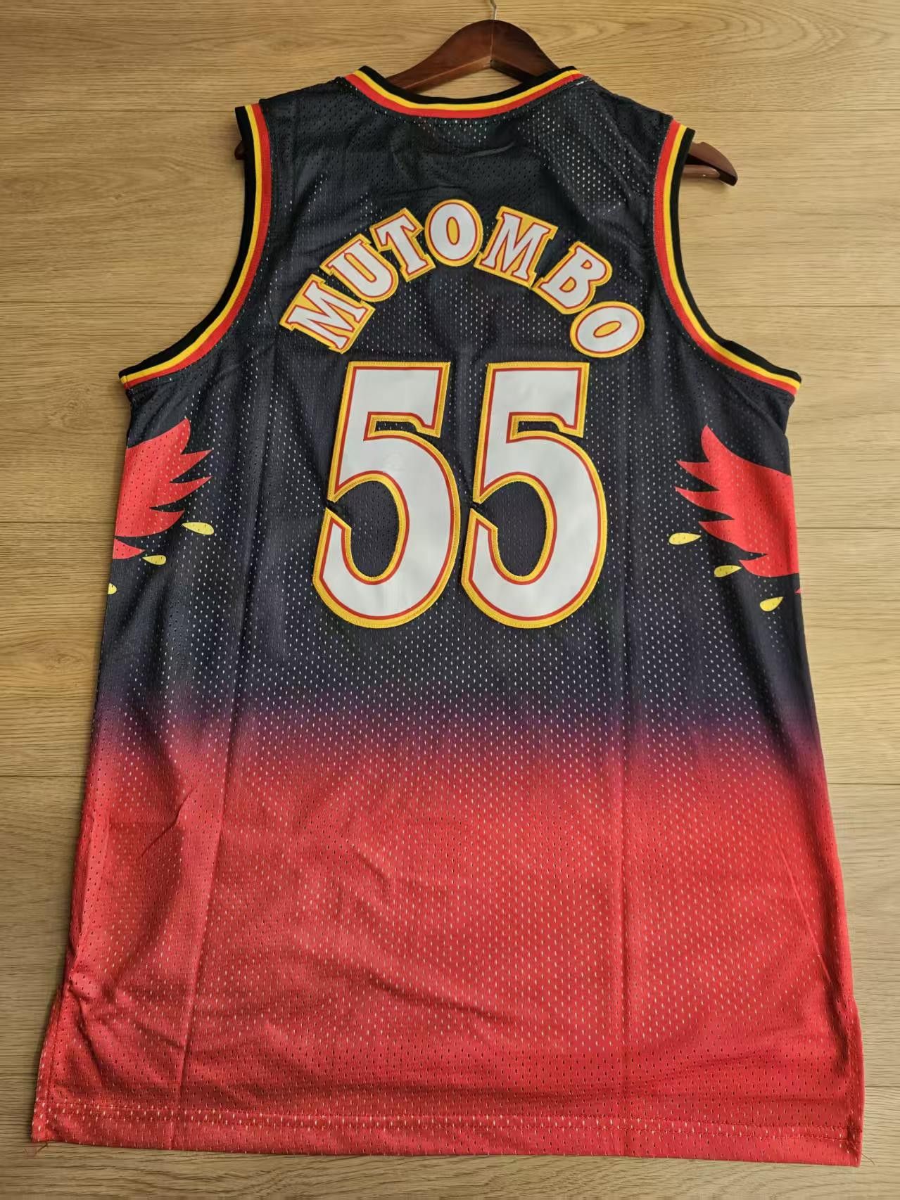 NBA Atlanta Hawks #55 Dikembe Mutombo Jersey Red Size US M / EU 48-50 / 2 - 1 Thumbnail