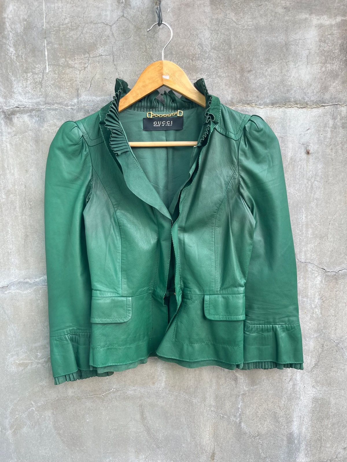 Gucci Leather Evening Jacket Size S / US 4 / IT 40 - 10 Thumbnail