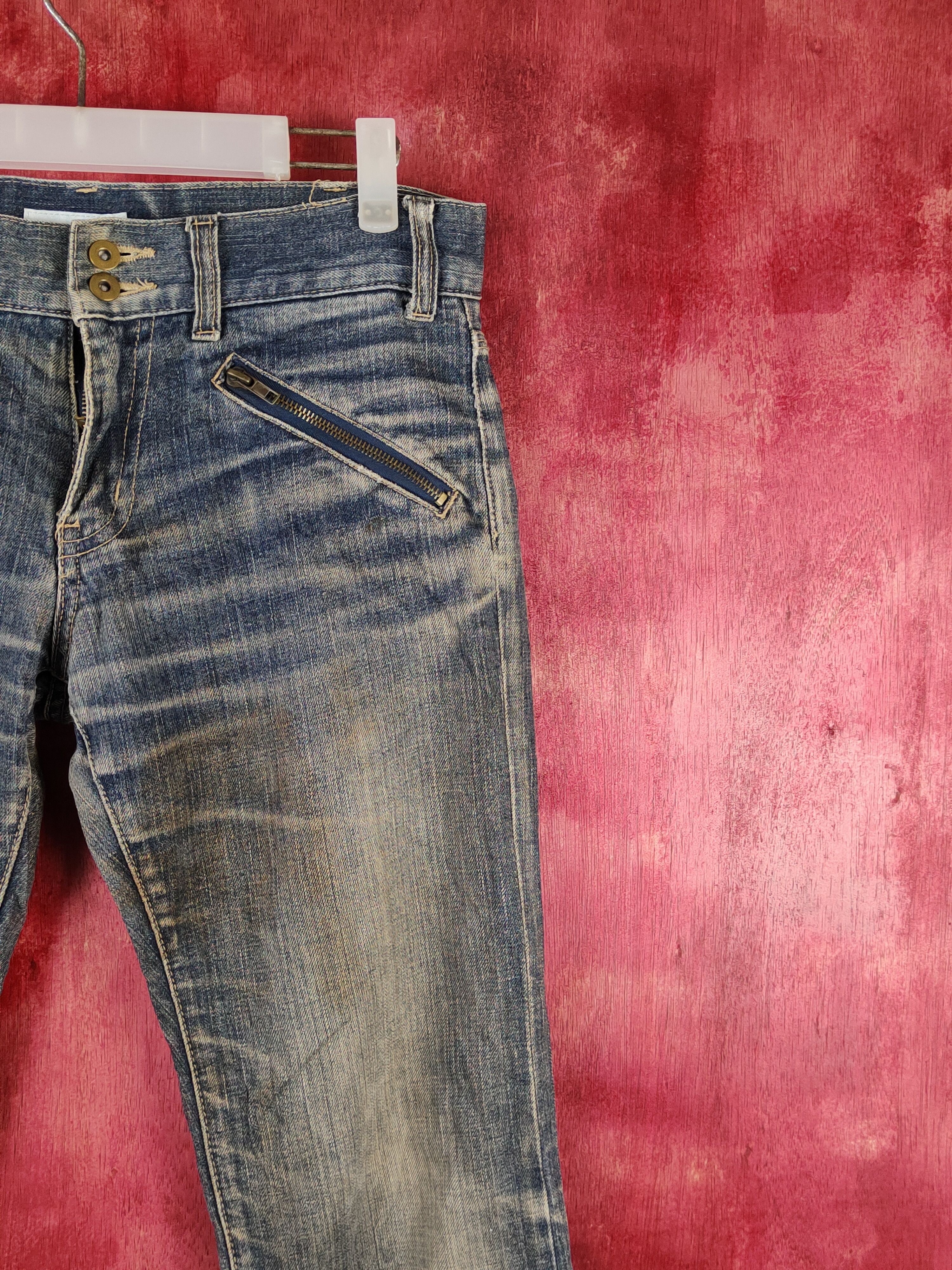 Japanese Brand Open Arms Dark Blue Faded Distressed Ripped Jeans #S2219 Size 30" / US 8 / IT 44 - 5 Thumbnail