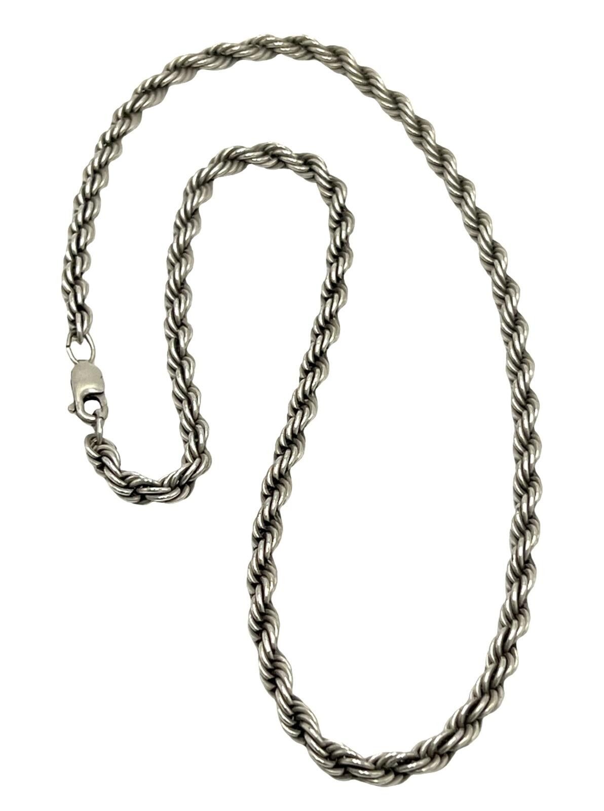 Other Vintage Heavy Sterling Silver Twisted Rope Chain Necklace Size ONE SIZE - 1 Thumbnail