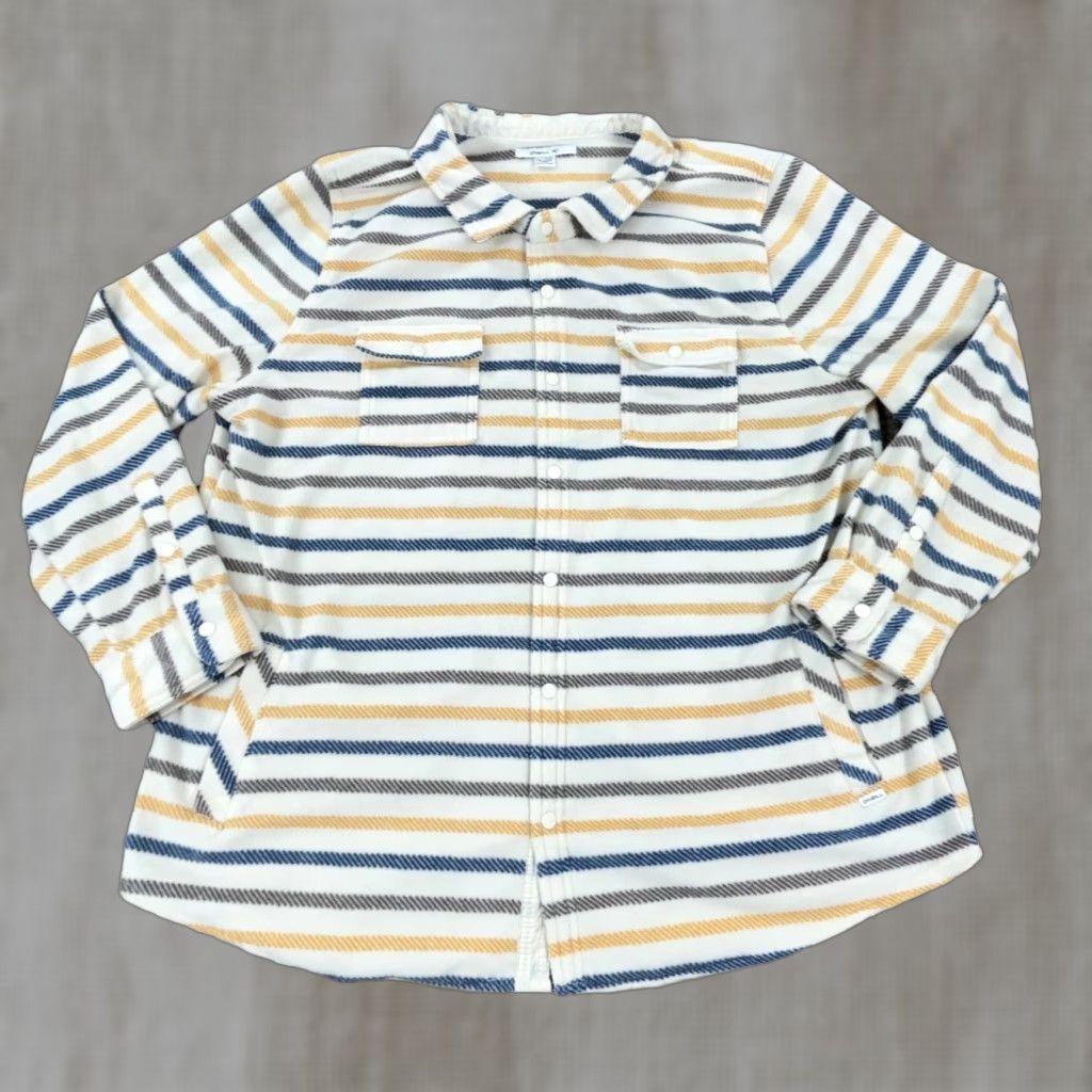 O'Neill O'neill Jacket Shirt Women 2XL White Striped Fleece Unlined Shacket OR Jacket Shirt Women 2XL White Striped Fleece Unlined Shacket Size XXL / US 16-18 / IT 52-54 - 1 Thumbnail