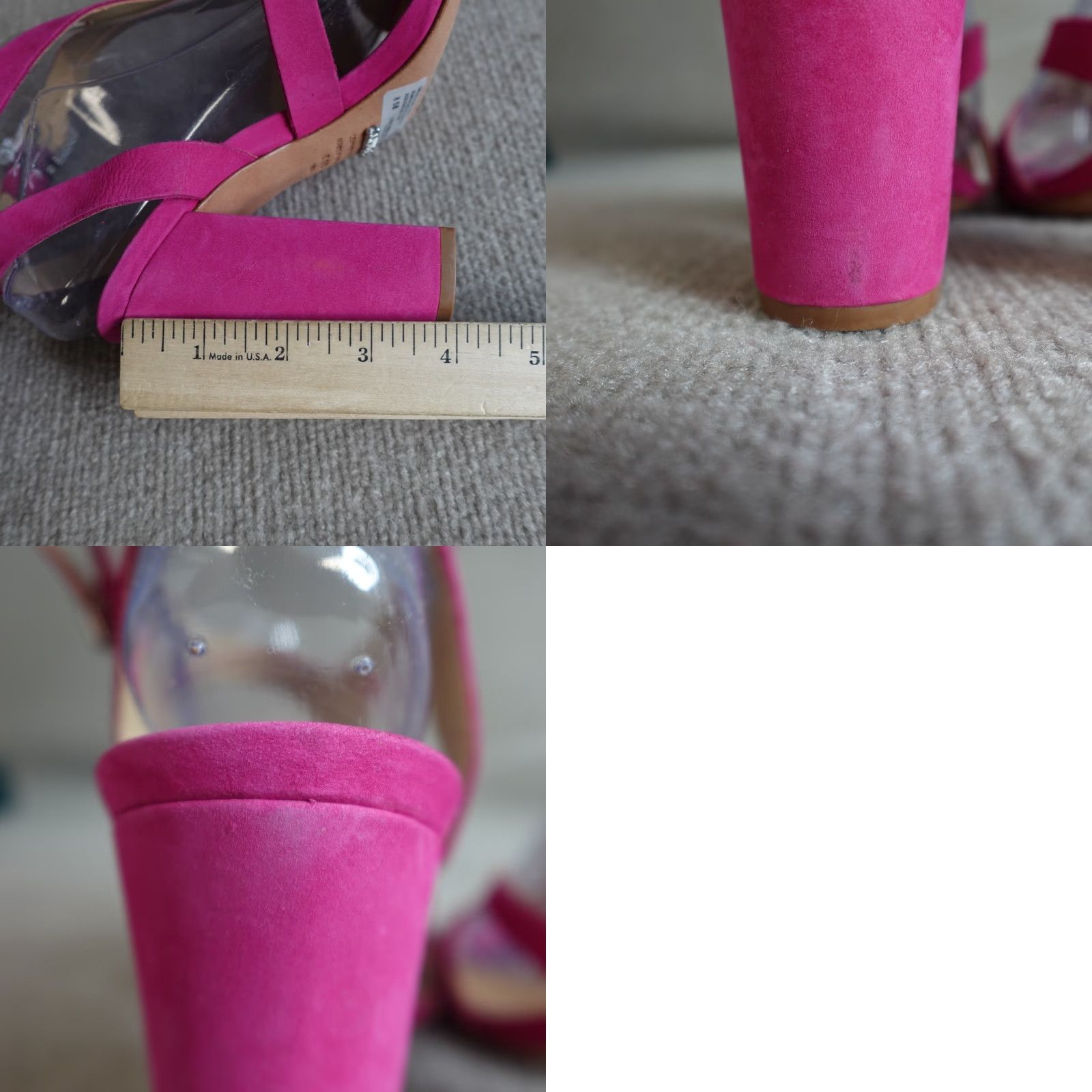 Pinko Schulz Womens Pumps Heel Pink Suede 8.5 Block Buckle Party/Cocktail Size US 9 / IT 39 - 8 Thumbnail