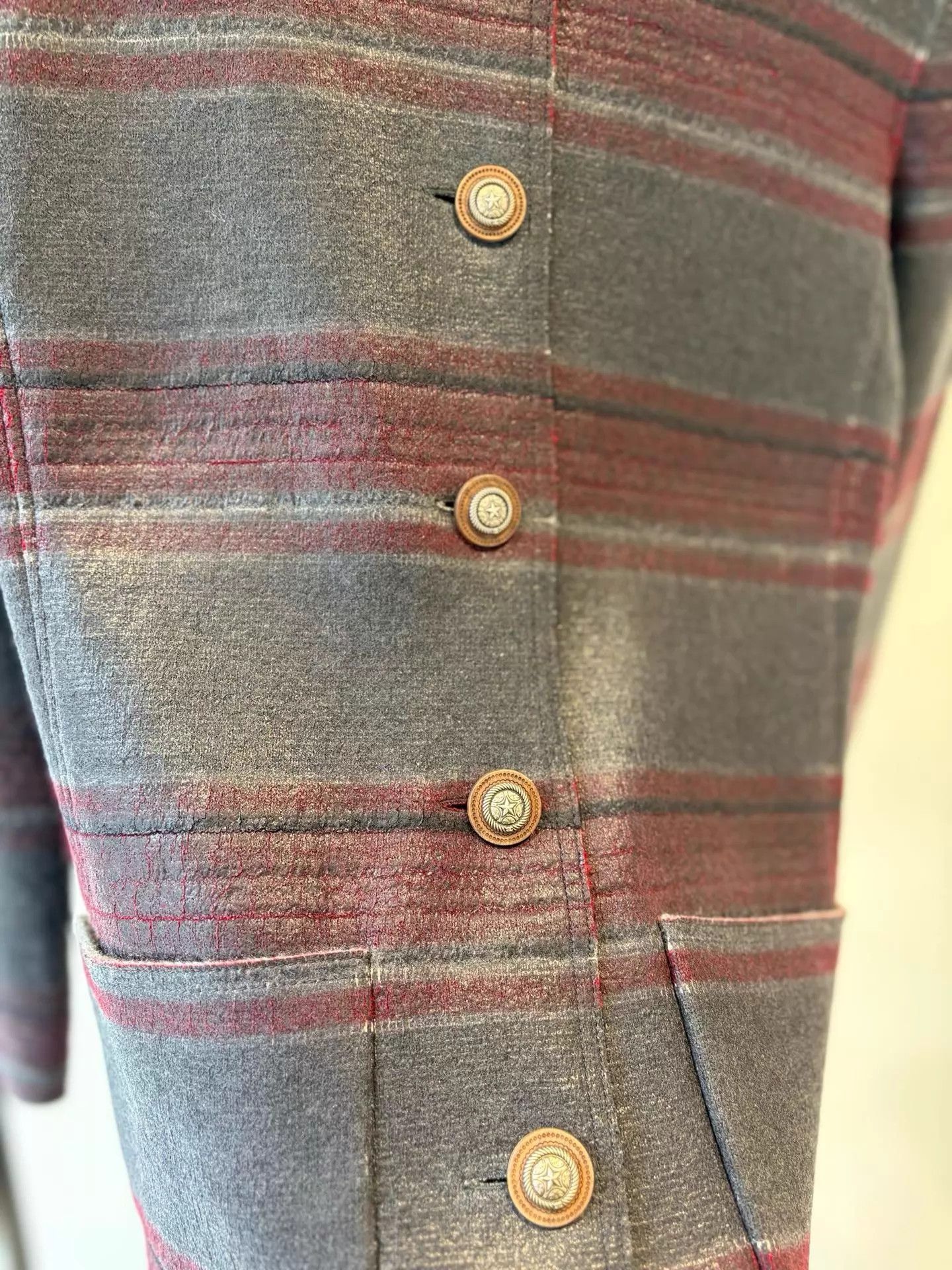 Chanel Chanel Mint Dark Gray Two - Tone Striped Wool Jacket Size 34 Size XS / US 0-2 / IT 36-38 - 4 Thumbnail