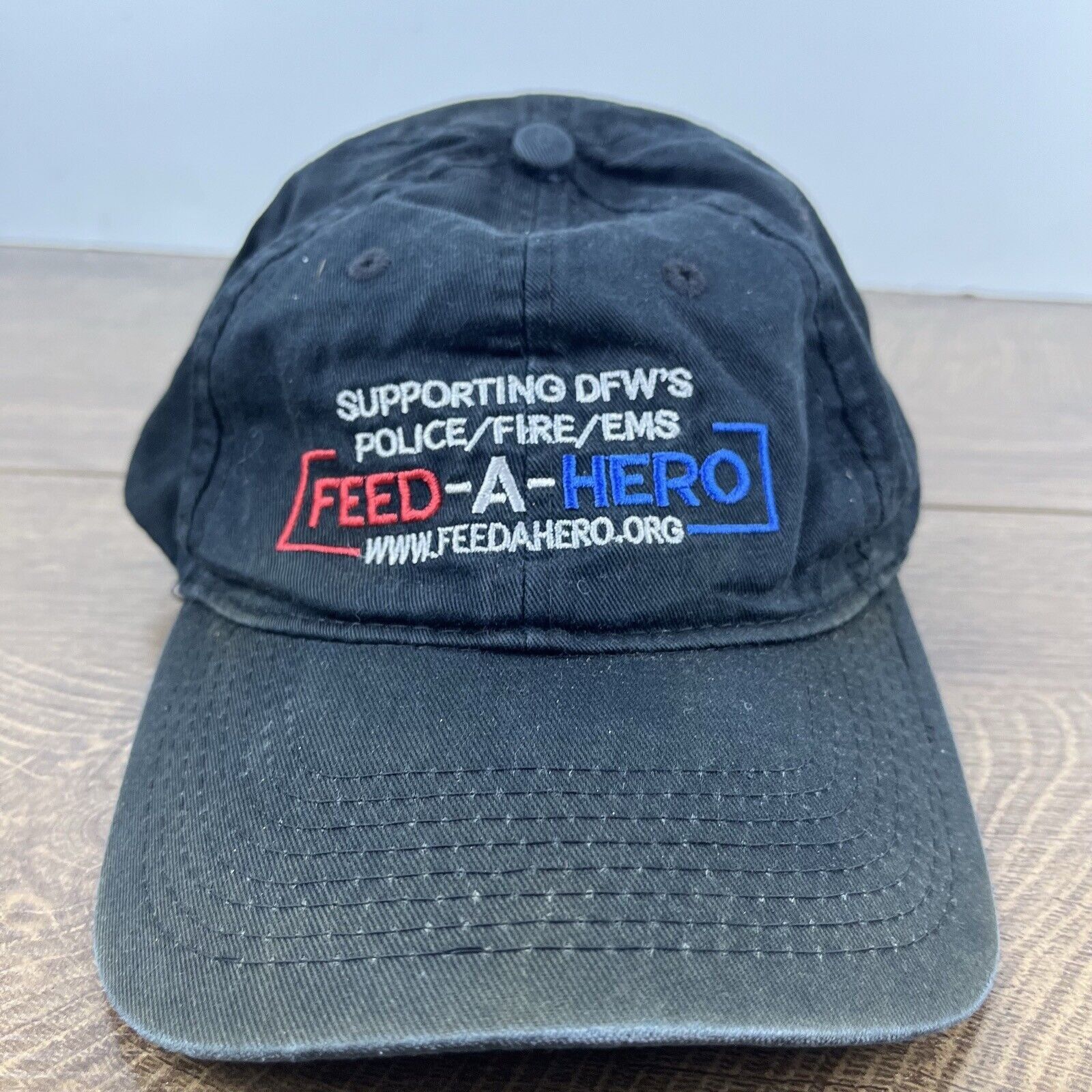 Other Feed A Hero Hat DFW Black Cap Adjustable Hat Black Adult Fit Size ONE SIZE - 3 Thumbnail