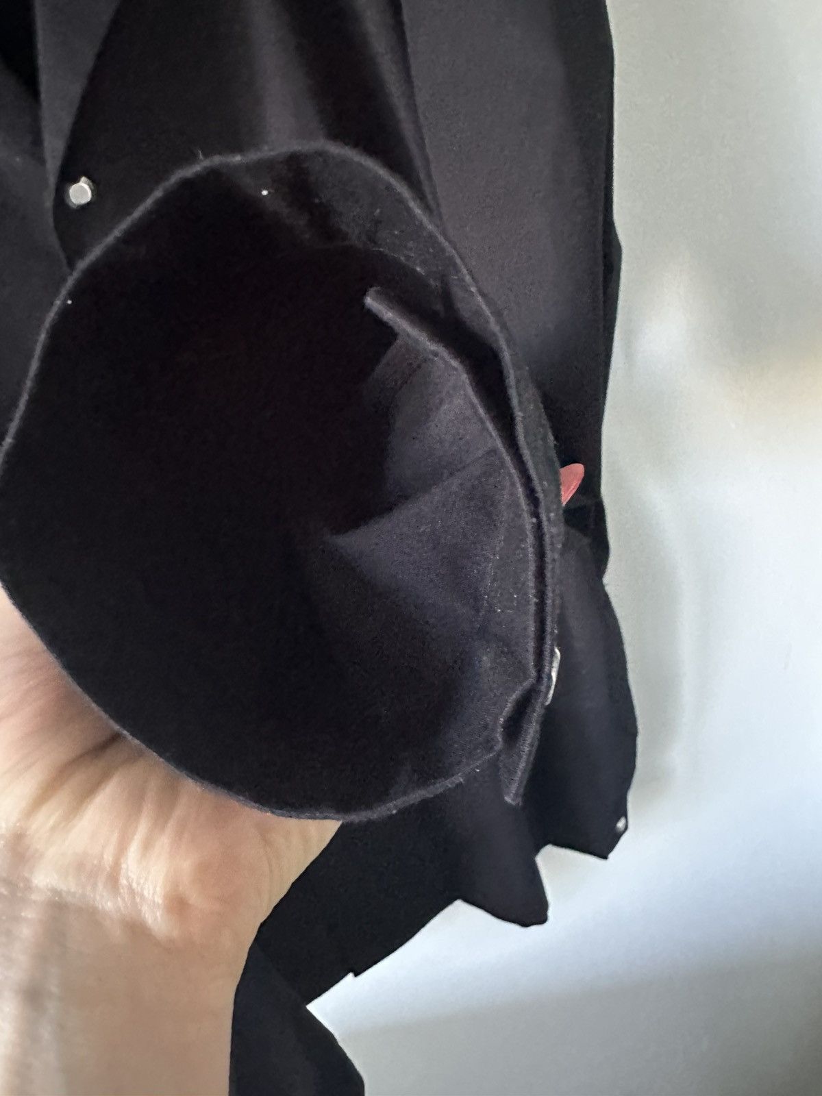 Other Black cotton shirt with chrome metal buttons Size 42R - 9 Thumbnail
