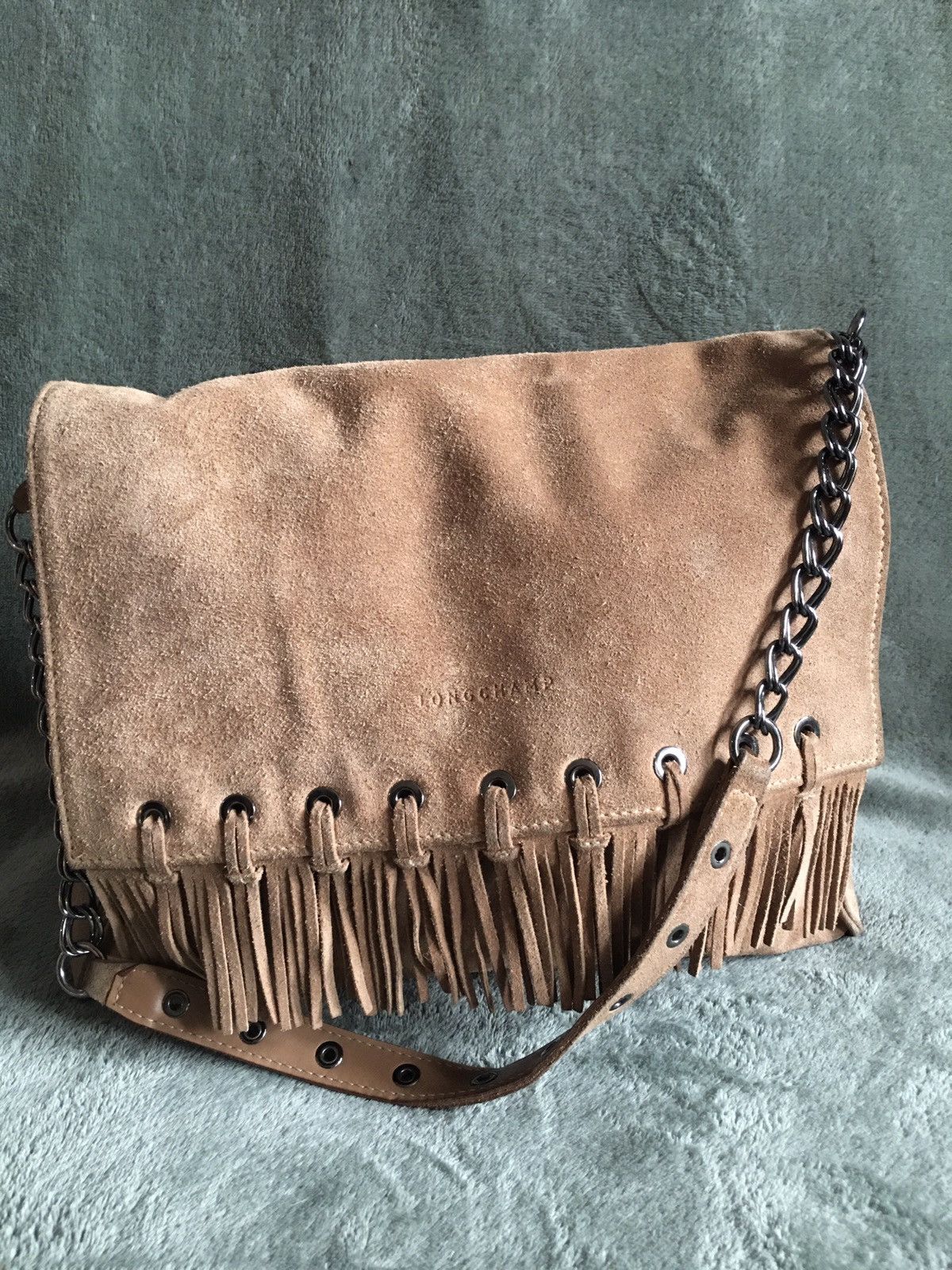 Longchamp Longchamp Paris Rocks Folk Suede Chain Flap Shoulder Bag Size ONE SIZE - 1 Thumbnail