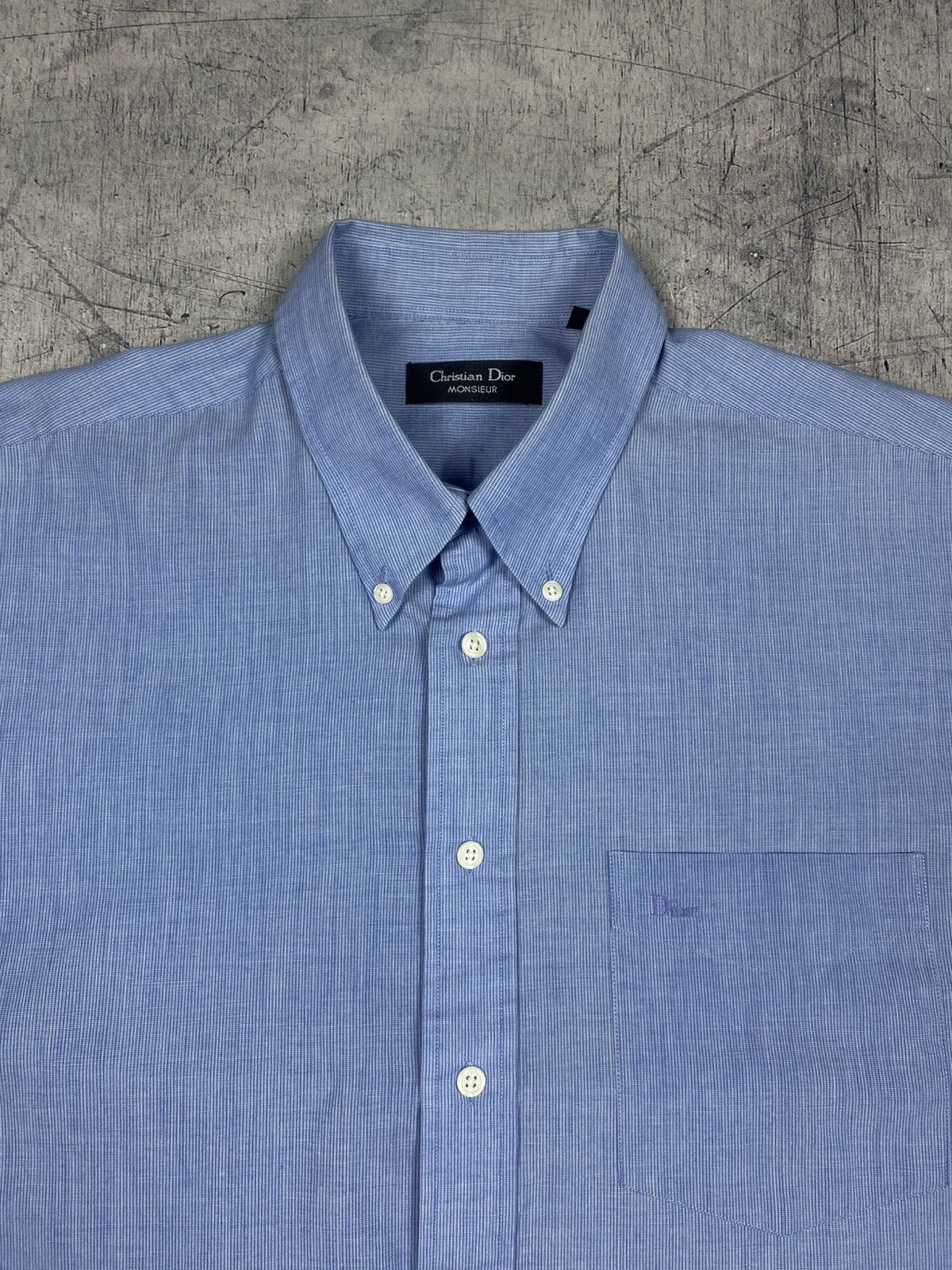 Dior Christian Dior Monsieur Blue Button Down Shirt Size 17 XL Size US XL / EU 56 / 4 - 5 Thumbnail