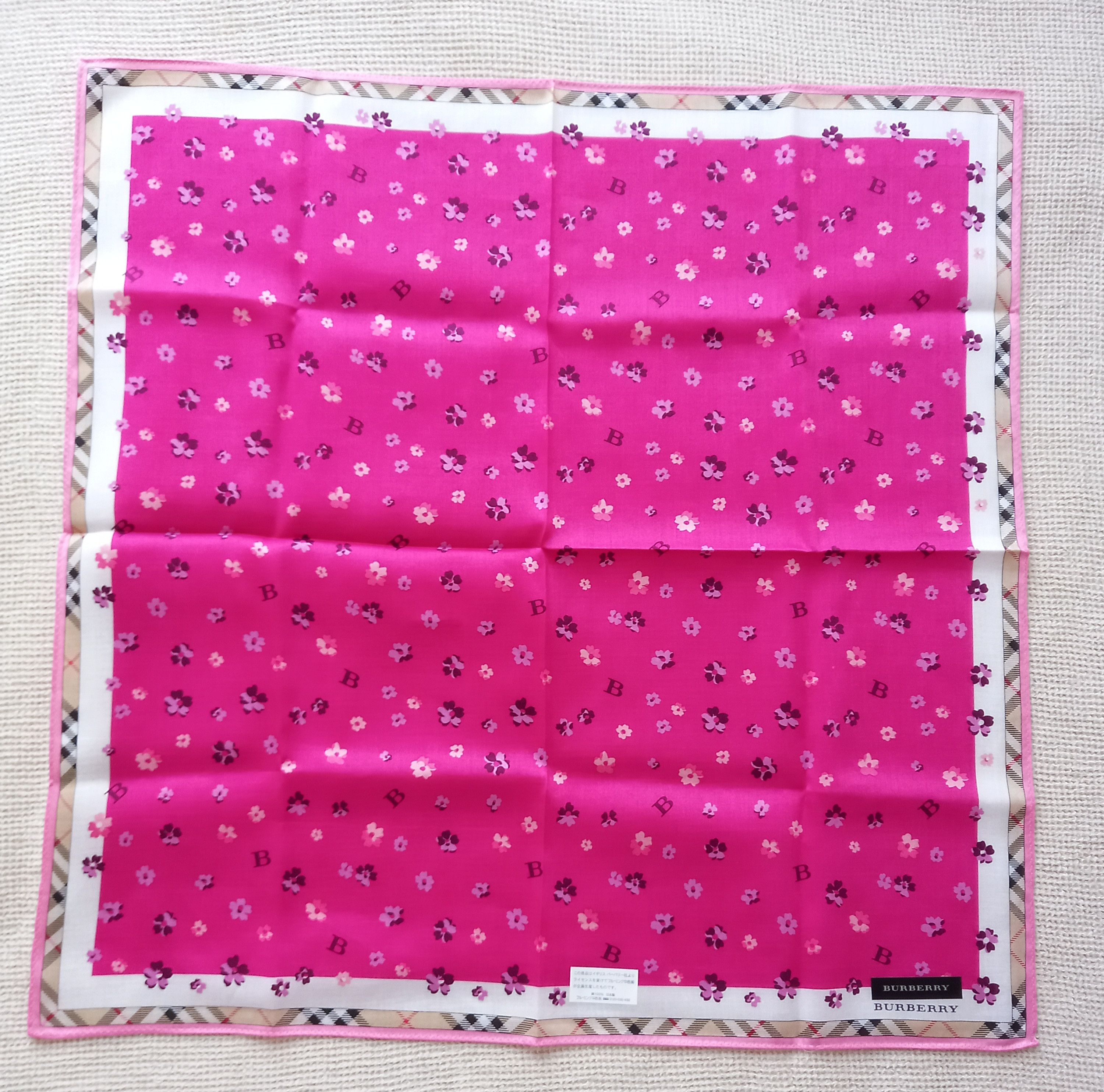 Burberry × Vintage Burberry bandana handkerchief scarf pink floral nova check Size ONE SIZE - 3 Thumbnail