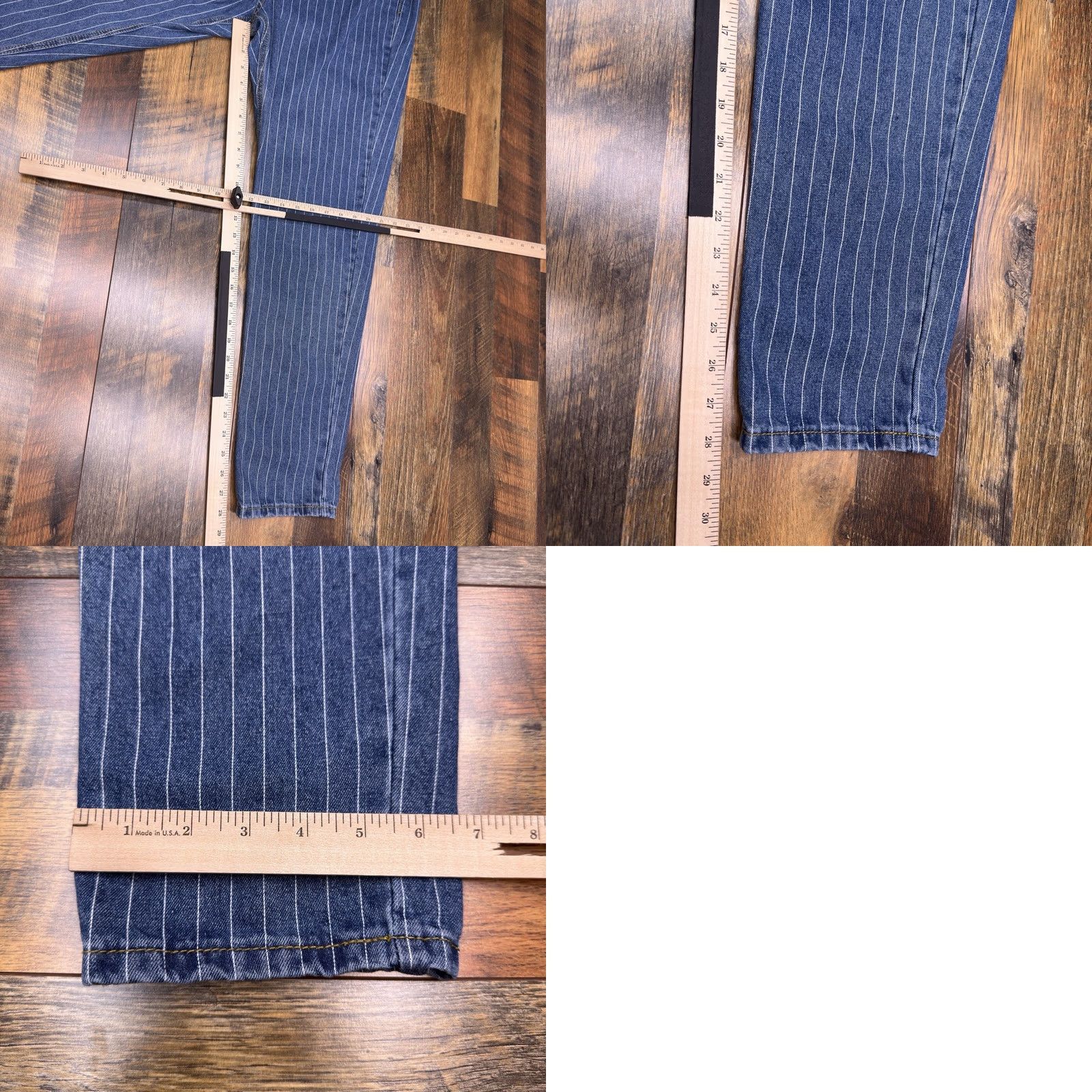 Nasty Gal Nasty Gal Jeans 14 Blue High Rise Pinstripe Mom New Size 36" / US 14 / IT 50 - 9 Thumbnail
