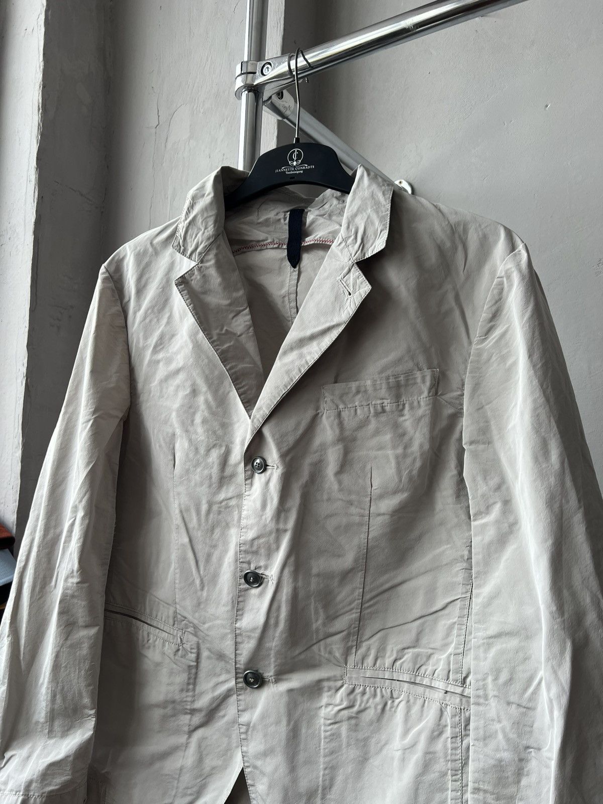 AQUARAMA AQUARAMA ITALIAN MADE NYLON BUTTON MENS SOLID BLAZER JACKET Size 50R - 4 Thumbnail
