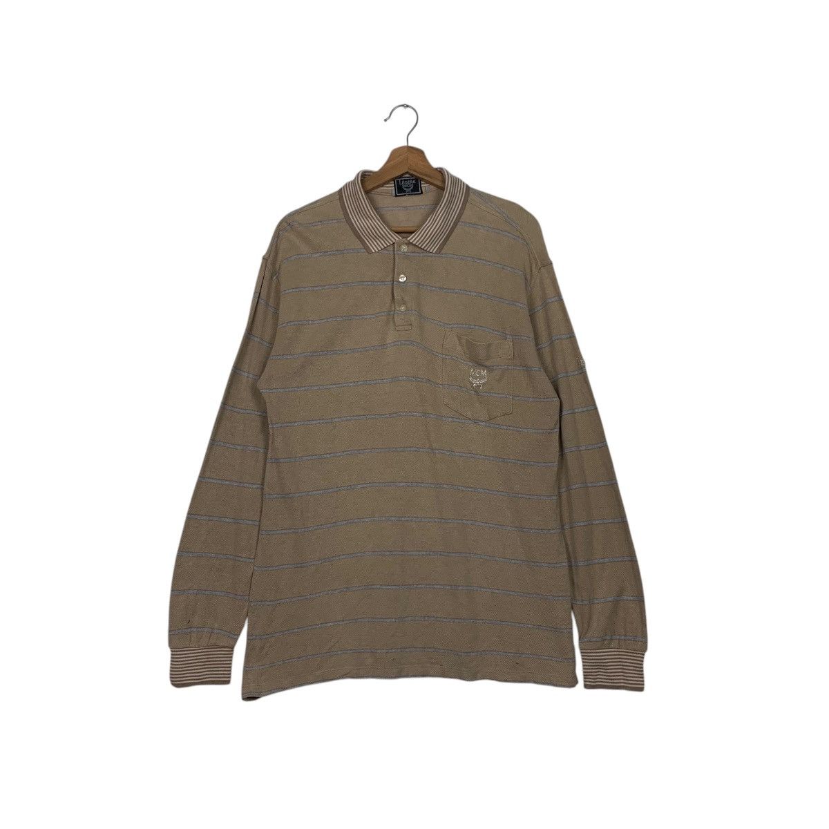 MCM Vintage 90’s MCM LEGERE Striped Long Sleeve Polos #2605-C117 Size US L / EU 52-54 / 3 - 1 Thumbnail