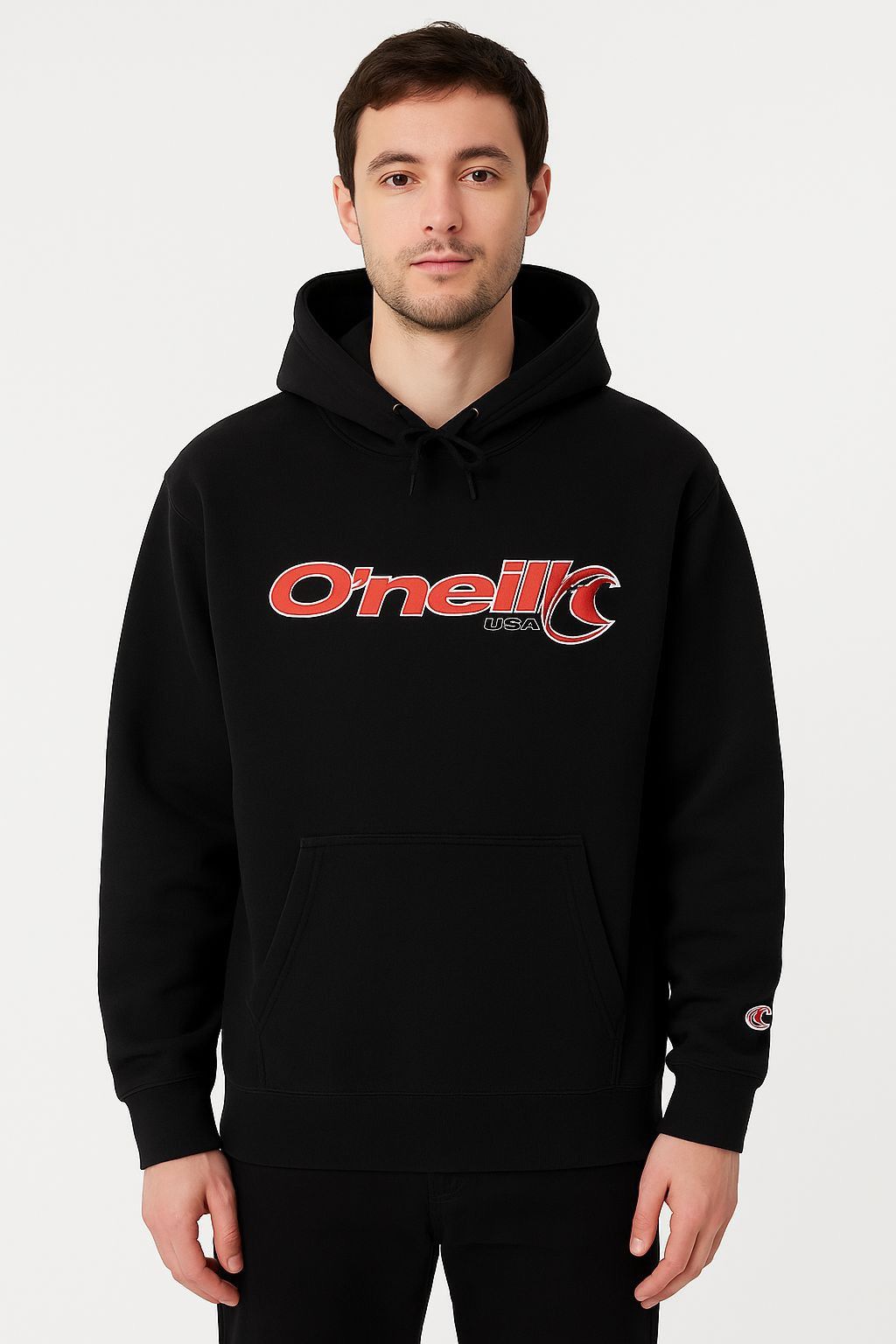 O'Neill 2000s - O'neill Spellout Logo Pullover Black Hoodie Size US L / EU 52-54 / 3 - 2 Thumbnail