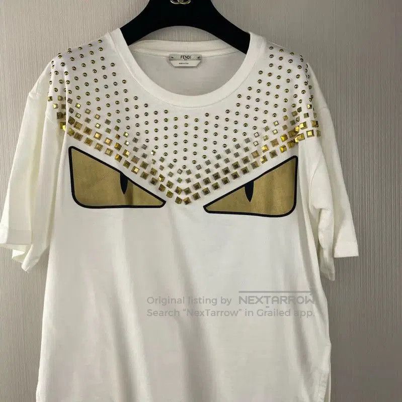 Fendi Women's White Cotton T-Shirt with Design