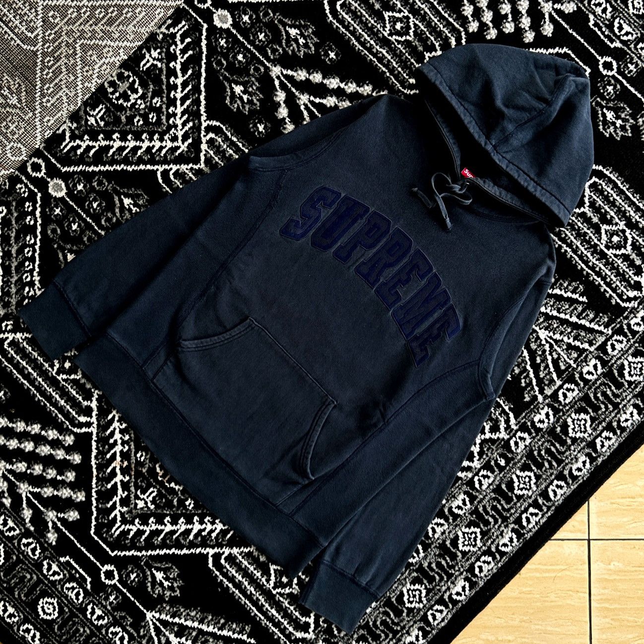 Streetwear × Supreme Supreme Arc Logo Sweatshirt Dark Navy | Grailed