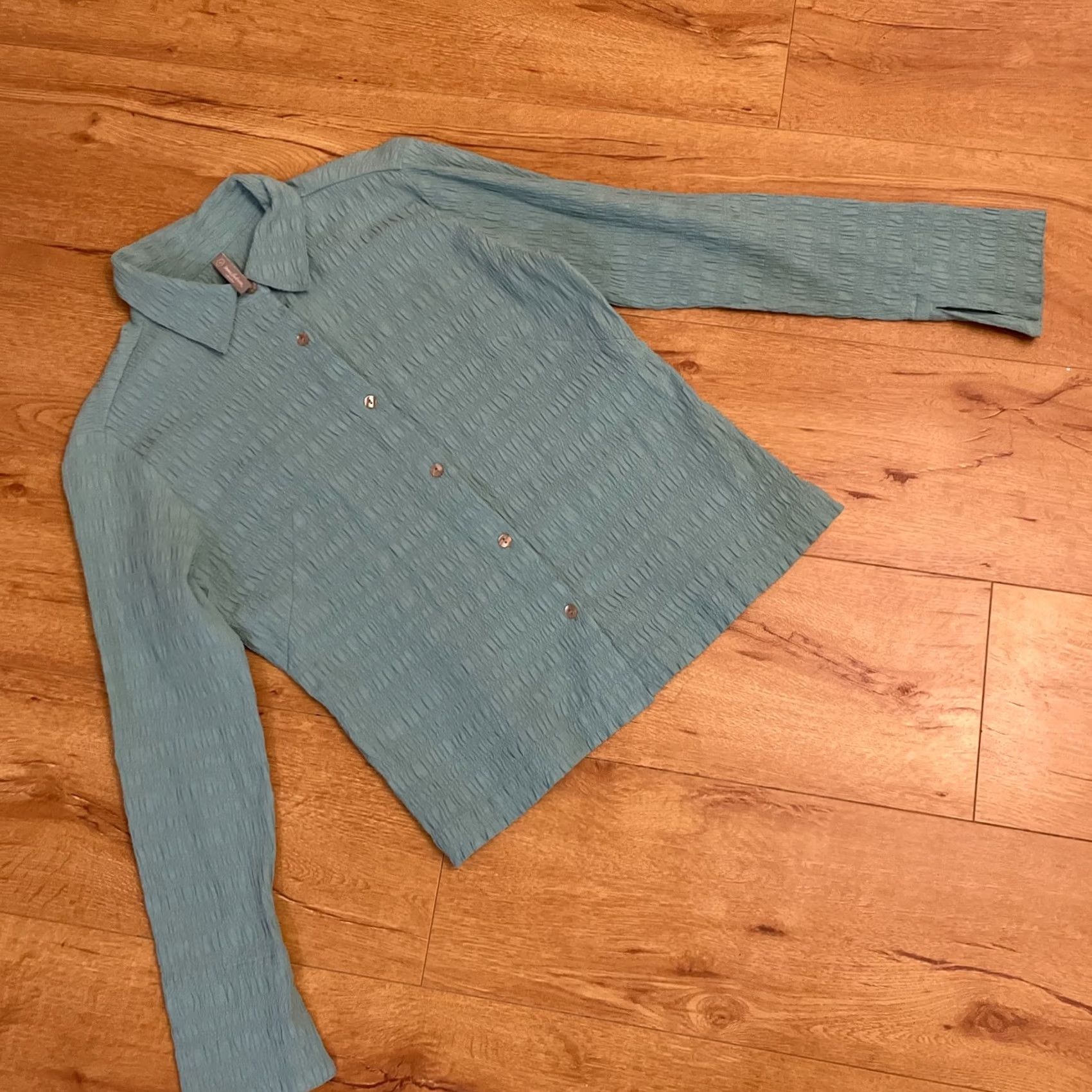 Vintage VINTAGE Hanna Andersson Top Women’s Size 6 Teal Long Sleeve Button-Up 90s Green Women Size M / US 6-8 / IT 42-44 - 3 Thumbnail